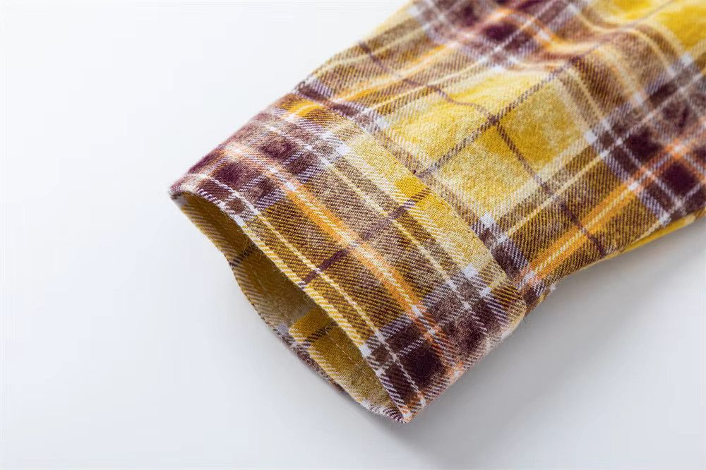 Pocket Plaid Long Sleeve Vintage Streetwear Shirt