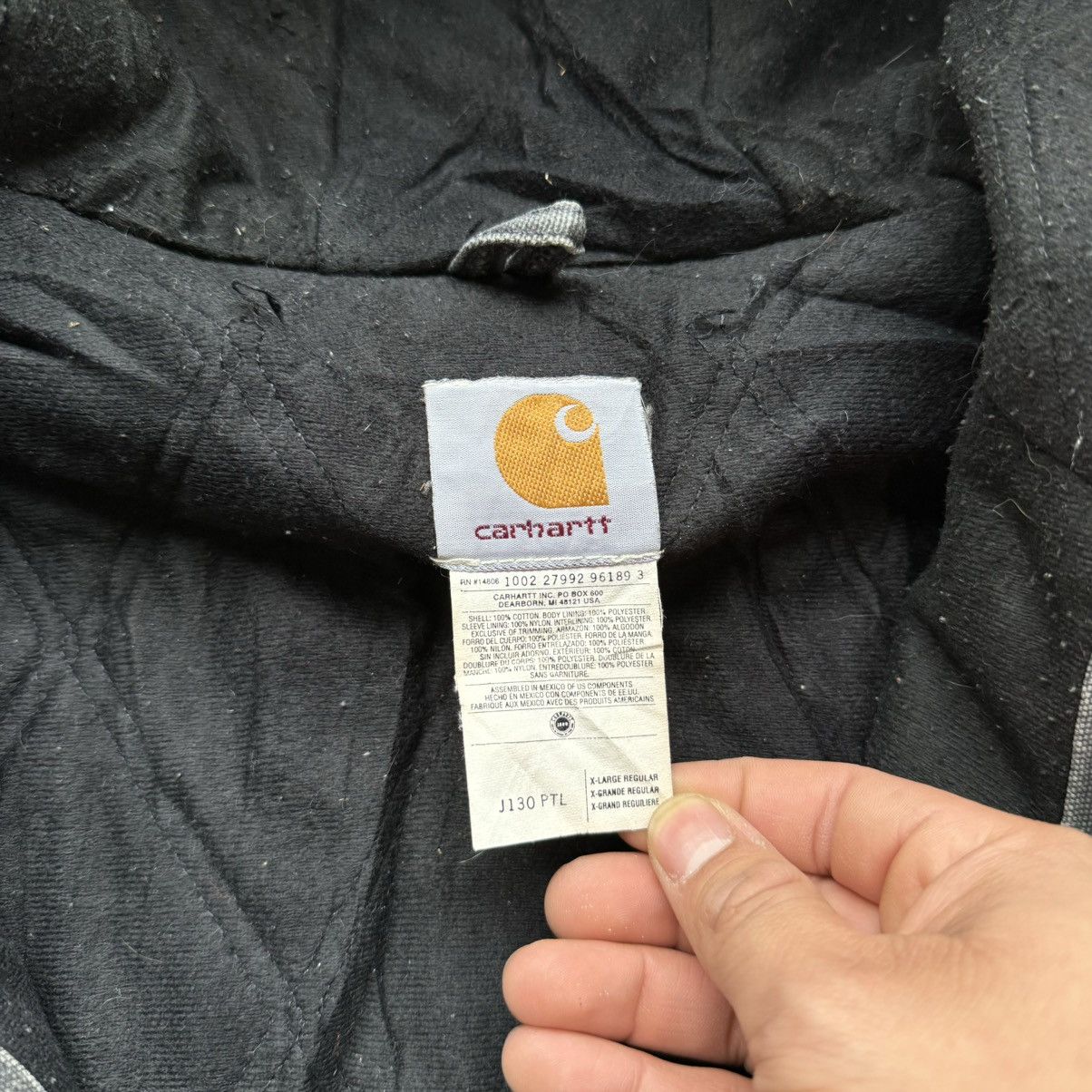 Carhartt × Vintage Carhartt 90’s Vintage J130 Jacket Navy Faded Hooded Size US XL / EU 56 / 4 - 3 Thumbnail