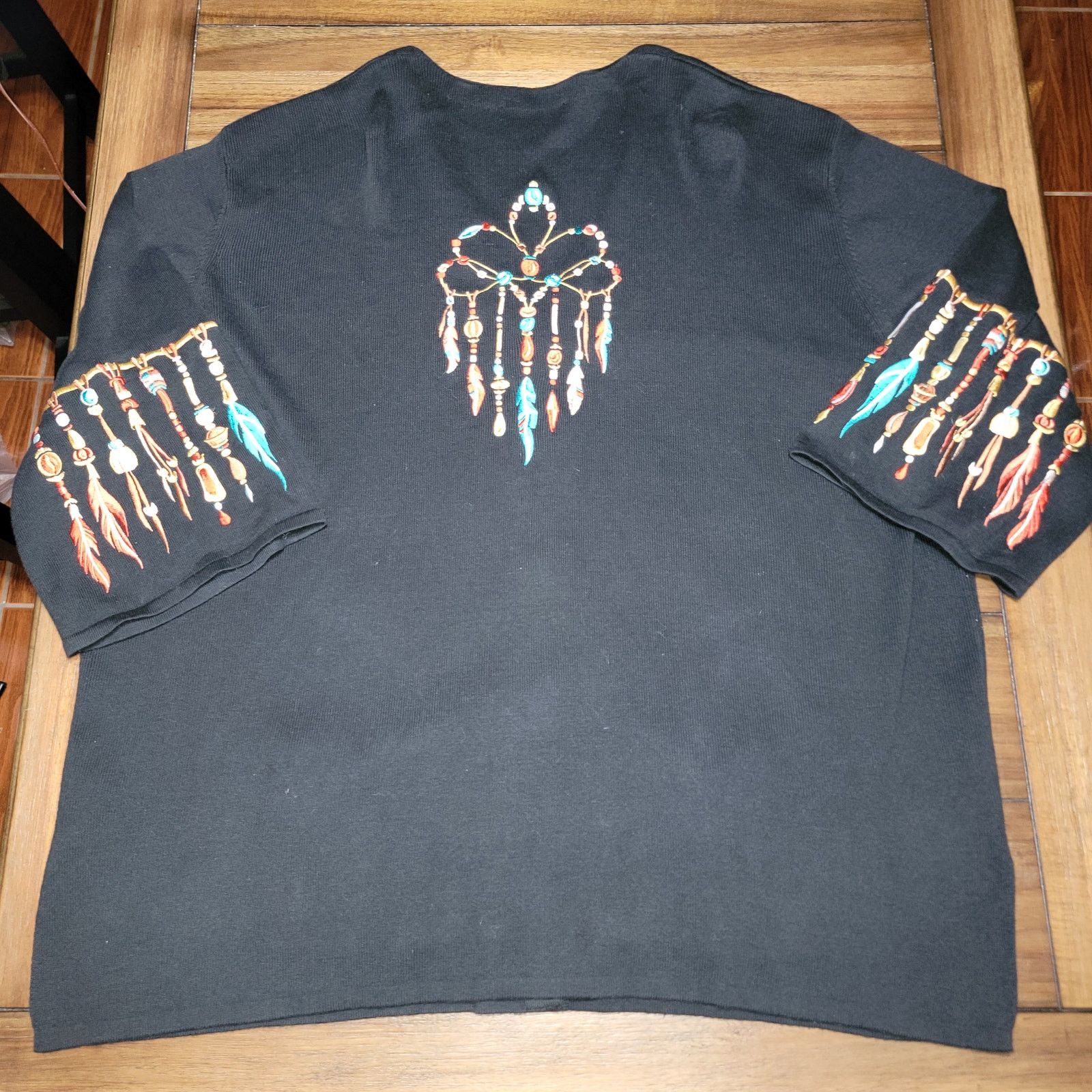 Bob Mackie Bob Mackie Wearable Art Knit LS Sweater w/ Embroidery - 3X Size 3XL / US 20-22 - 2 Thumbnail