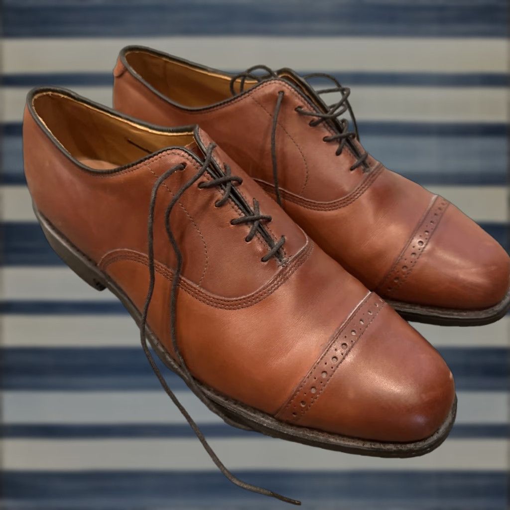 靴 Allen Edmonds Byron US8D 26cm Allen Edmonds Byron Cap Toe Brogue Oxford Dress Shoes Brown Men 9 D