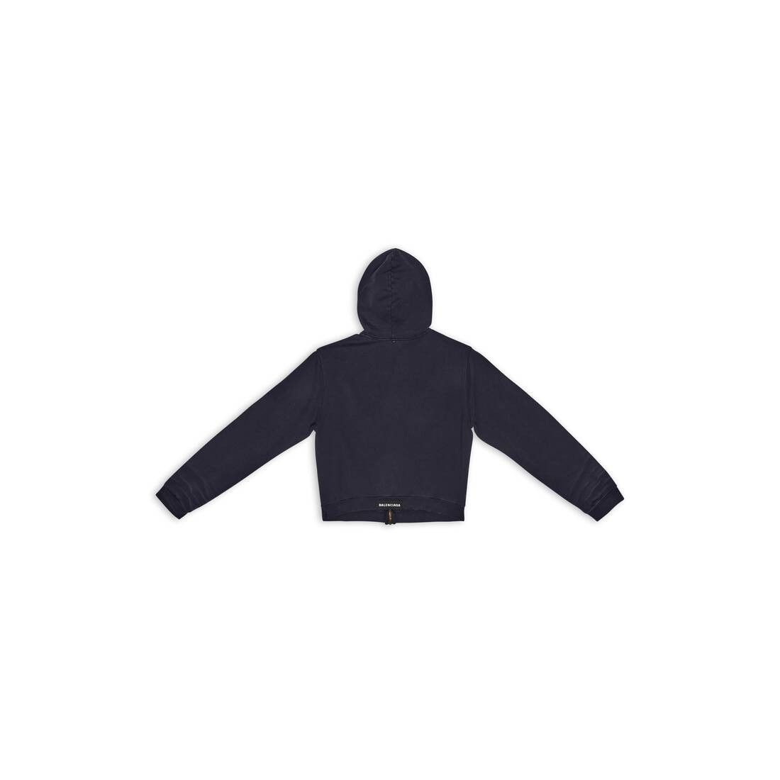Balenciaga o1w1db10825 Tab Worn-Out Zip-Up Hoodie in Black Size US XL / EU 56 / 4 - 2 Thumbnail
