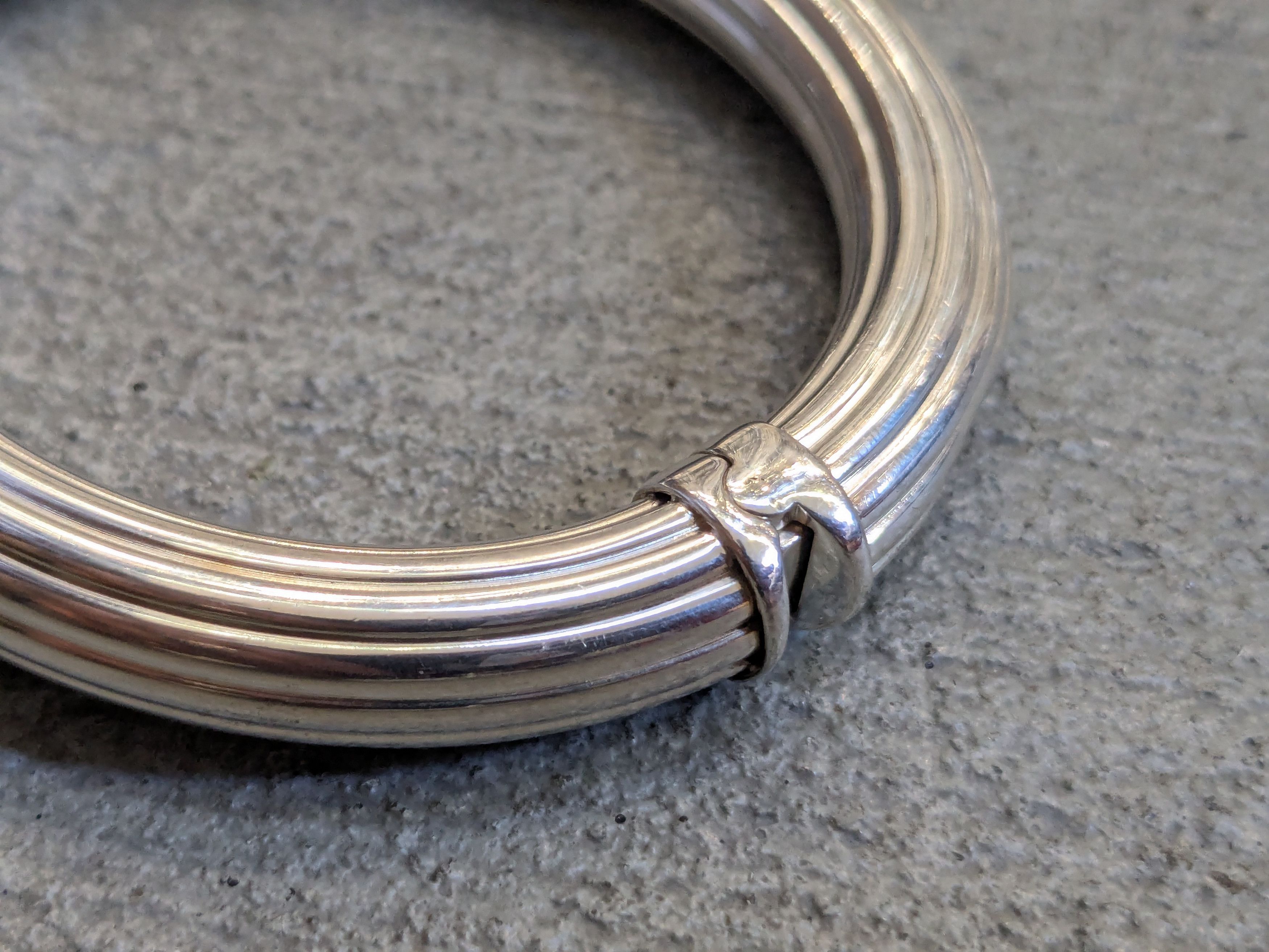 Jewelry Vintage Sterling Silver Bracelet Milor 7" Hinge Bangle Italy Size ONE SIZE - 4 Thumbnail