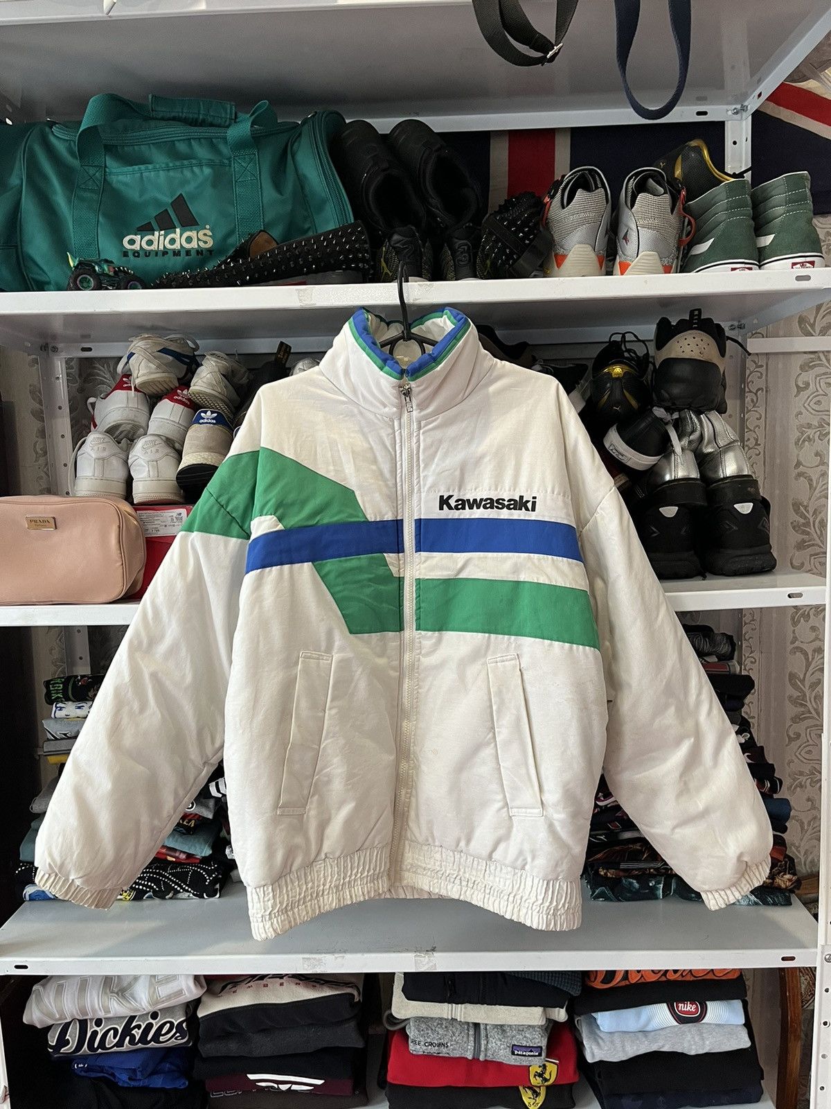 Vintage RARE Kawasaki Moto Y2K Racing Rider Naked Jacket Size US M / EU 48-50 / 2 - 2 Thumbnail