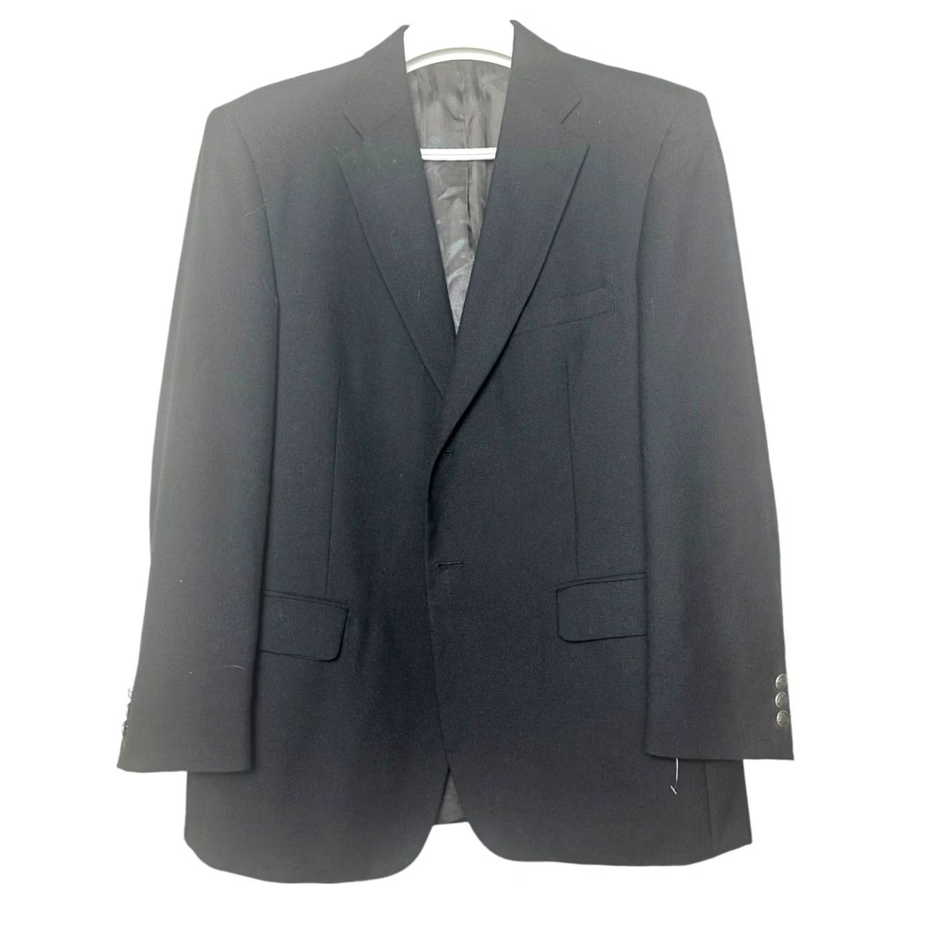 Stafford Stafford Blazer Mens 42R Navy Blue Worsted Wool Blend Two-Button Jacket Size 42R - 4 Thumbnail