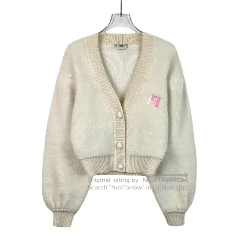 Fendi Fendi Beige Mohair Women's Cardigan . Size M / US 6-8 / IT 42-44 - 1 Thumbnail