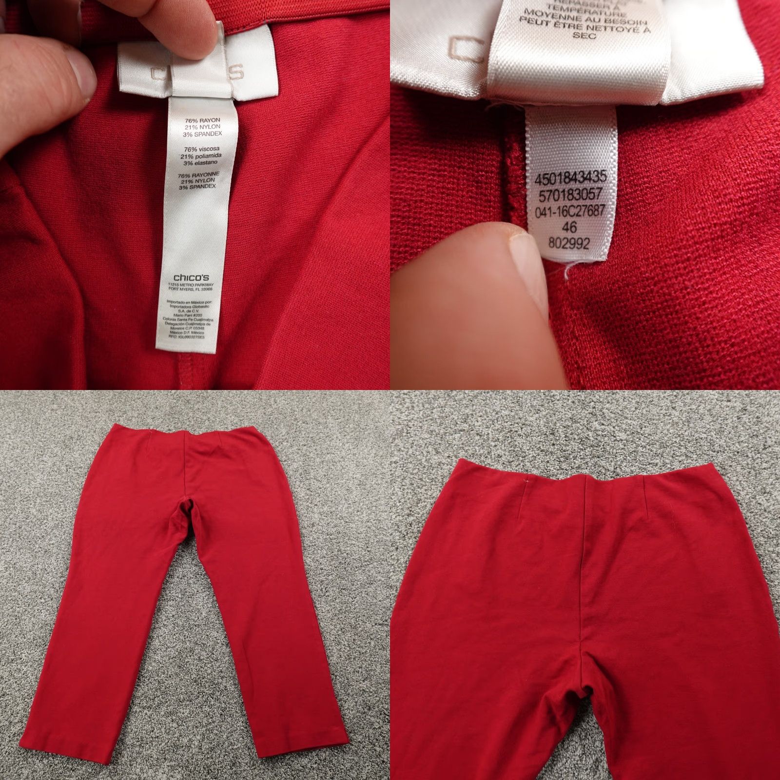 Vintage Chicos Pants Womens 2 Red Pull On Chino Trousers Knit Comfort Stretch Flex Waist Pants Regular Red Women Chino Modern Preppy Size 26" / US 2 / IT 38 - 8 Thumbnail