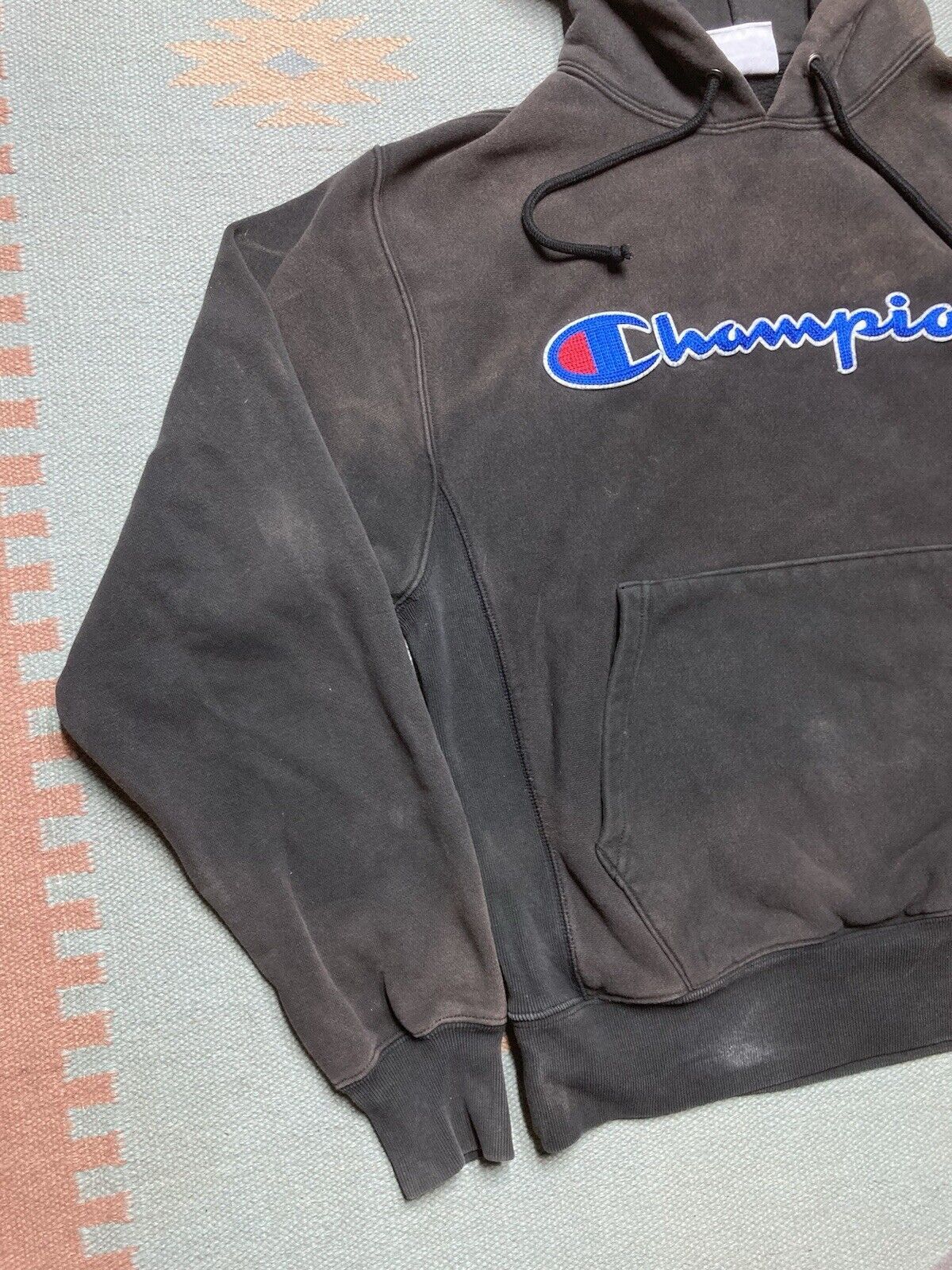 Champion × Vintage Champion reverse weave hoodie pullover fade black spellout M Size US M / EU 48-50 / 2 - 4 Thumbnail