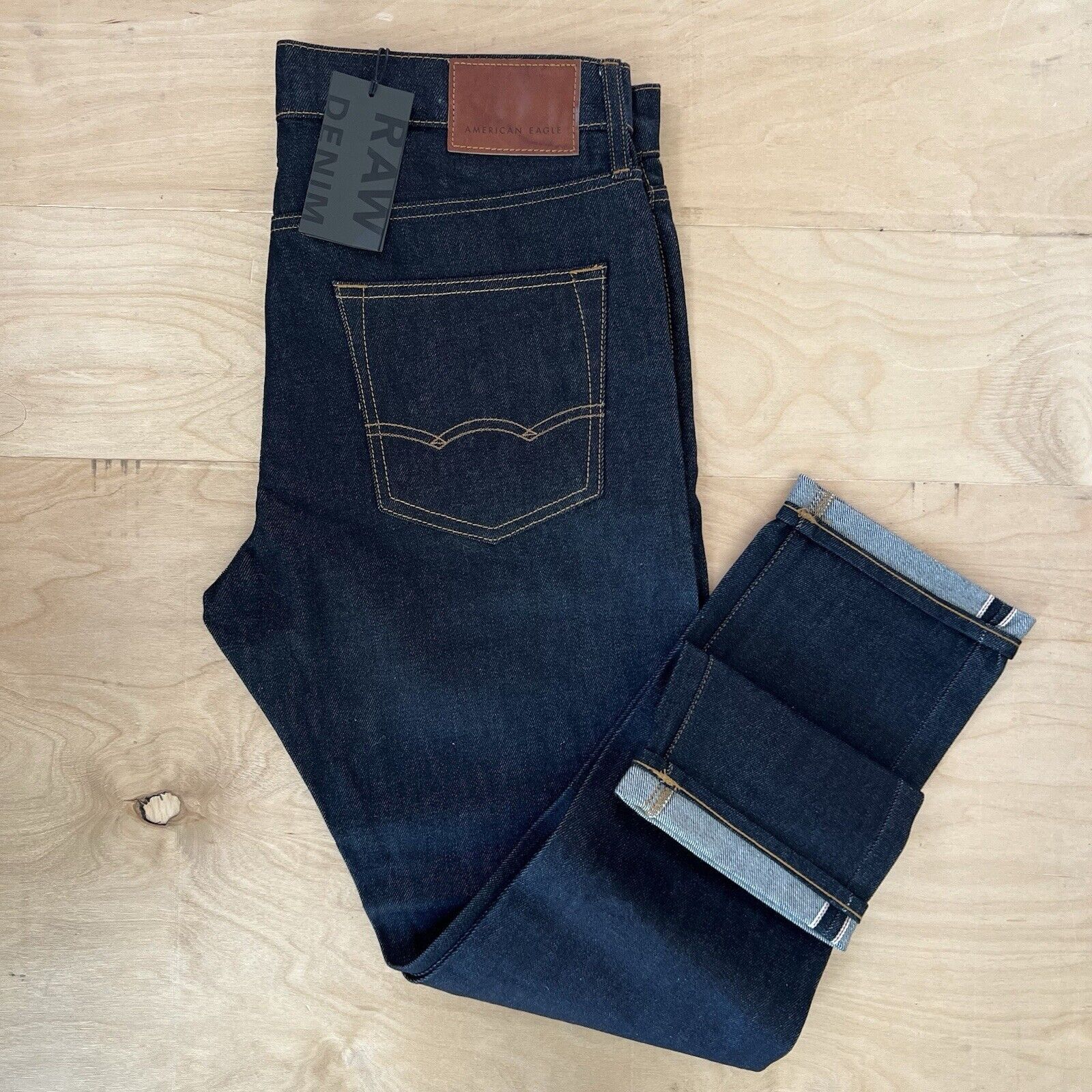 American Eagle Outfitters American Eagle Selvedge Jeans 35 Blue Dark Wash Indigo Size US 36 / EU 52 - 2 Thumbnail