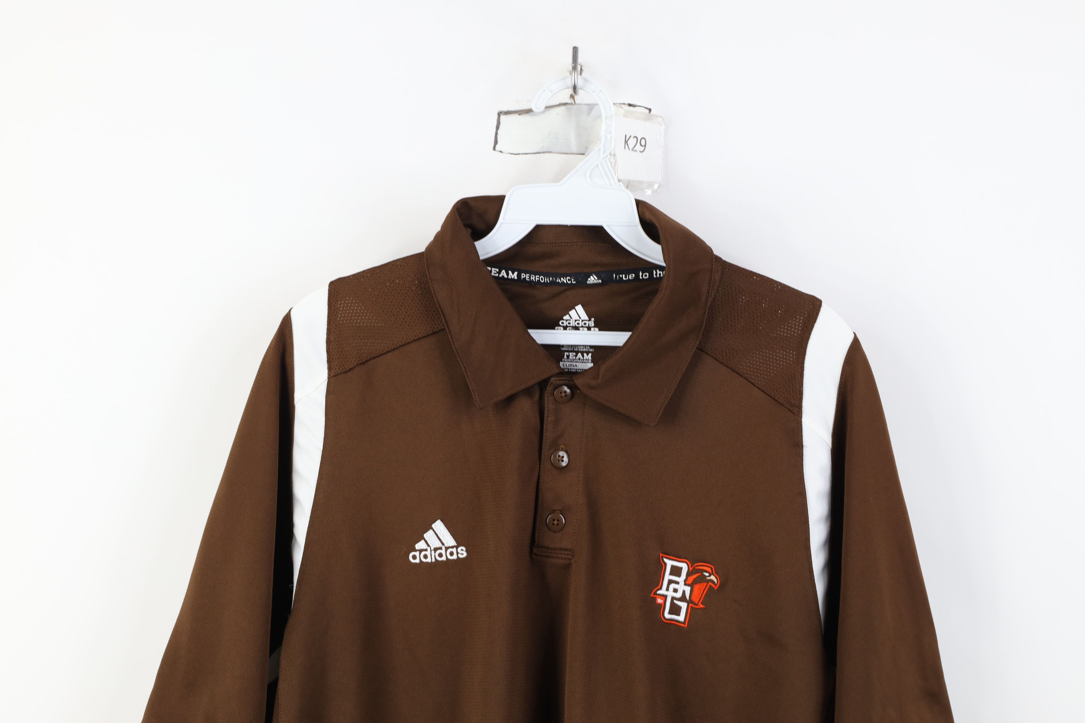 Adidas Adidas Bowling Green State University Football Polo Brown Size US L / EU 52-54 / 3 - 2 Thumbnail