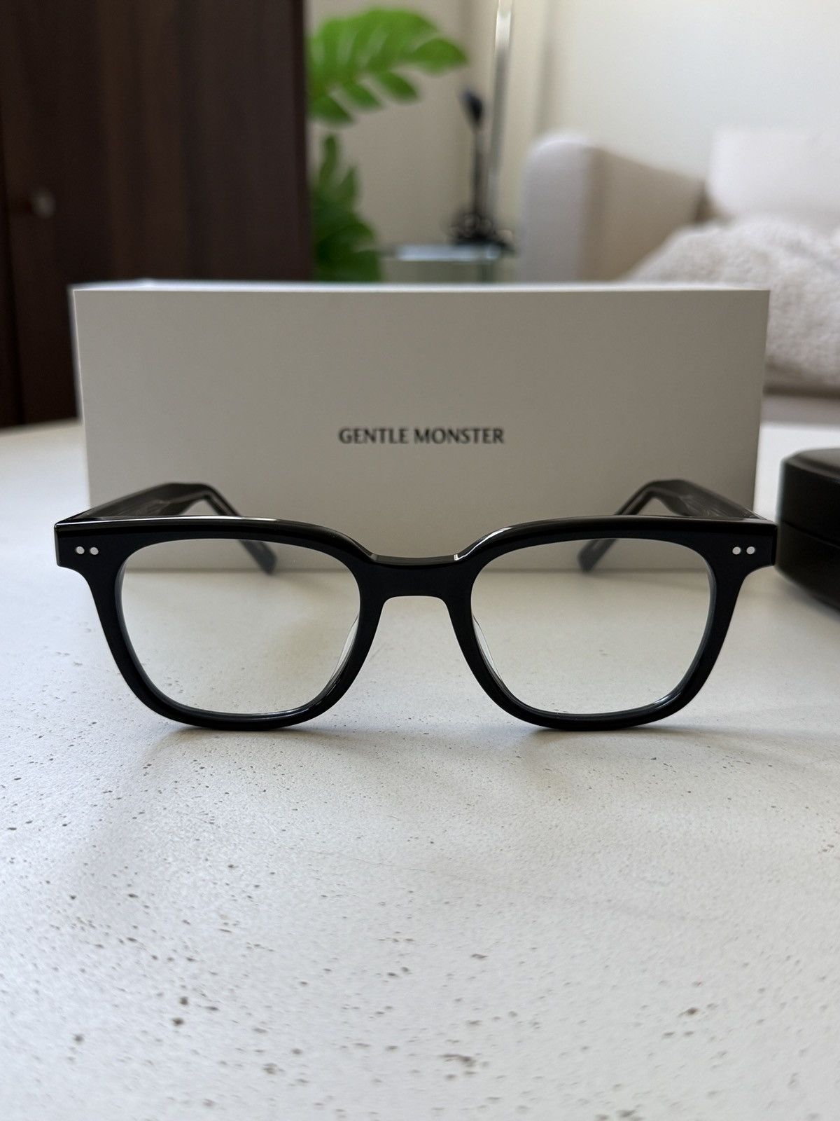 Gentle Monster Evan 01 Square Glasses in Black, Men's