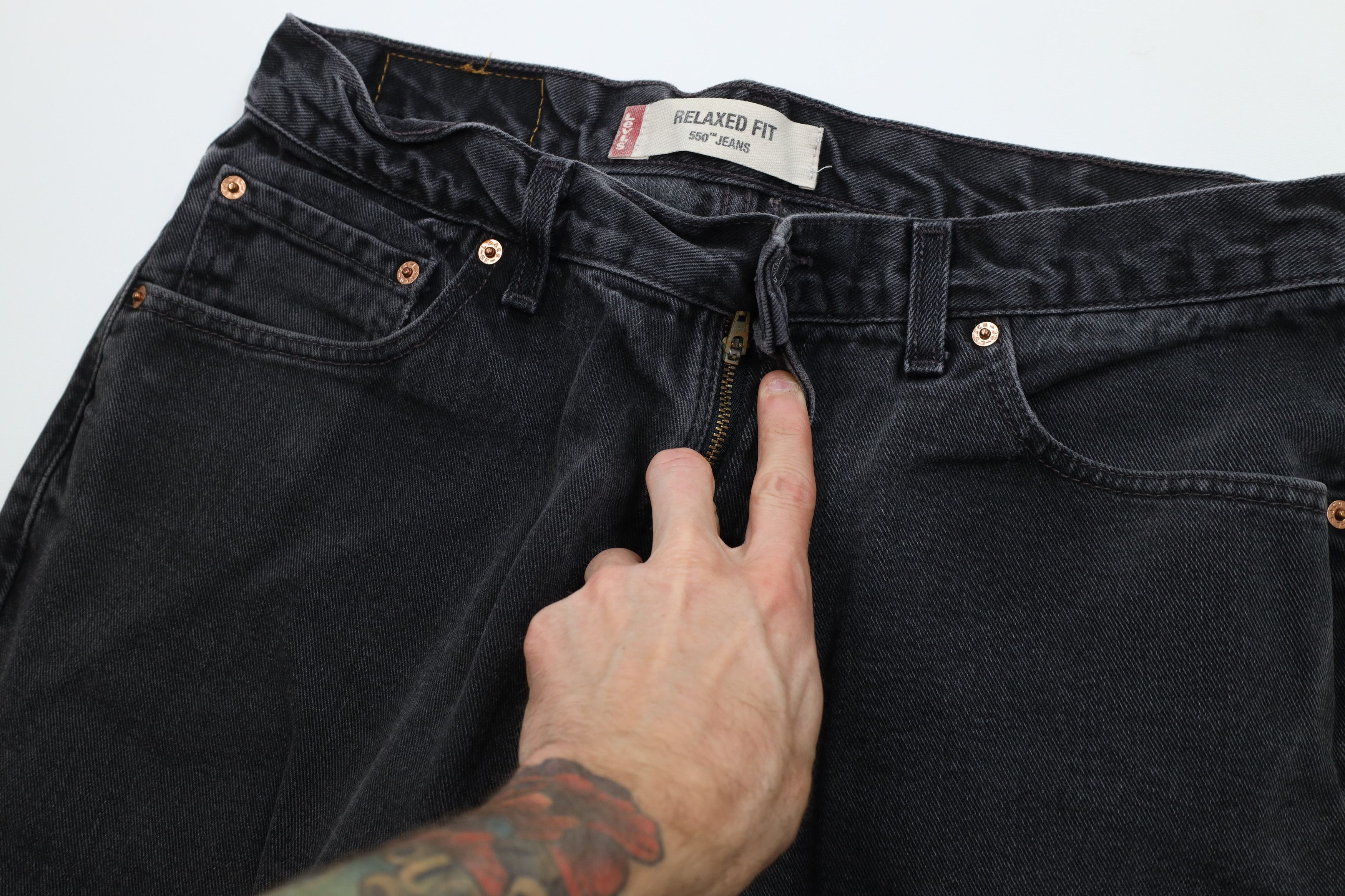 Levi's Vintage Y2K 2003 Levis 550 Relaxed Fit Denim Jeans Black Size US 36 / EU 52 - 6 Thumbnail