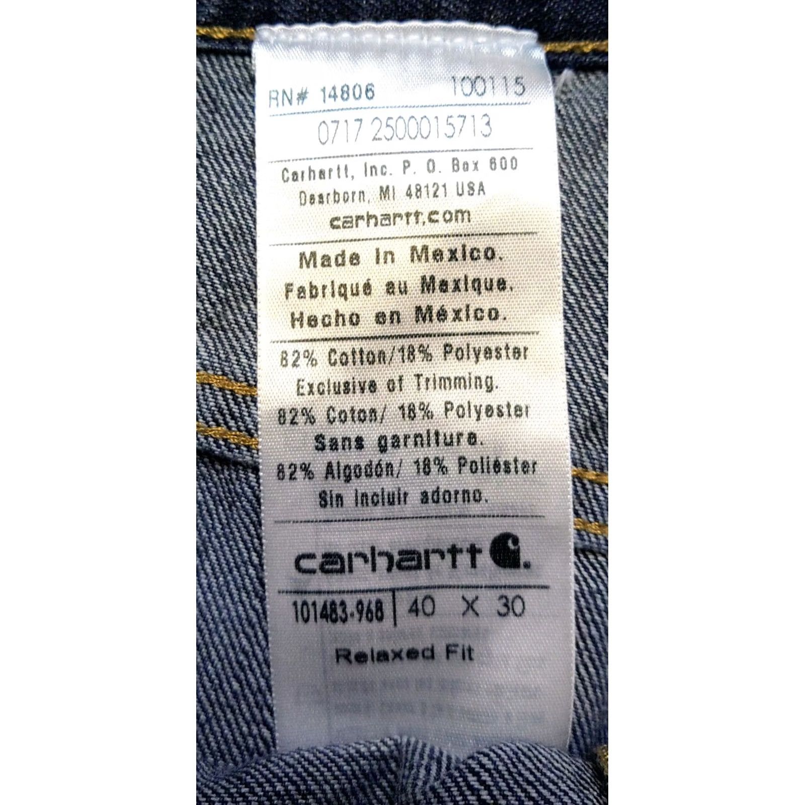 Carhartt VINTAGE Carhartt Jeans Men’s Jeans Relaxed Fit 40x30 Denim Blue 5-Pocket Logo USA 90s Mens Jeans Size US 40 / EU 56 - 5 Thumbnail