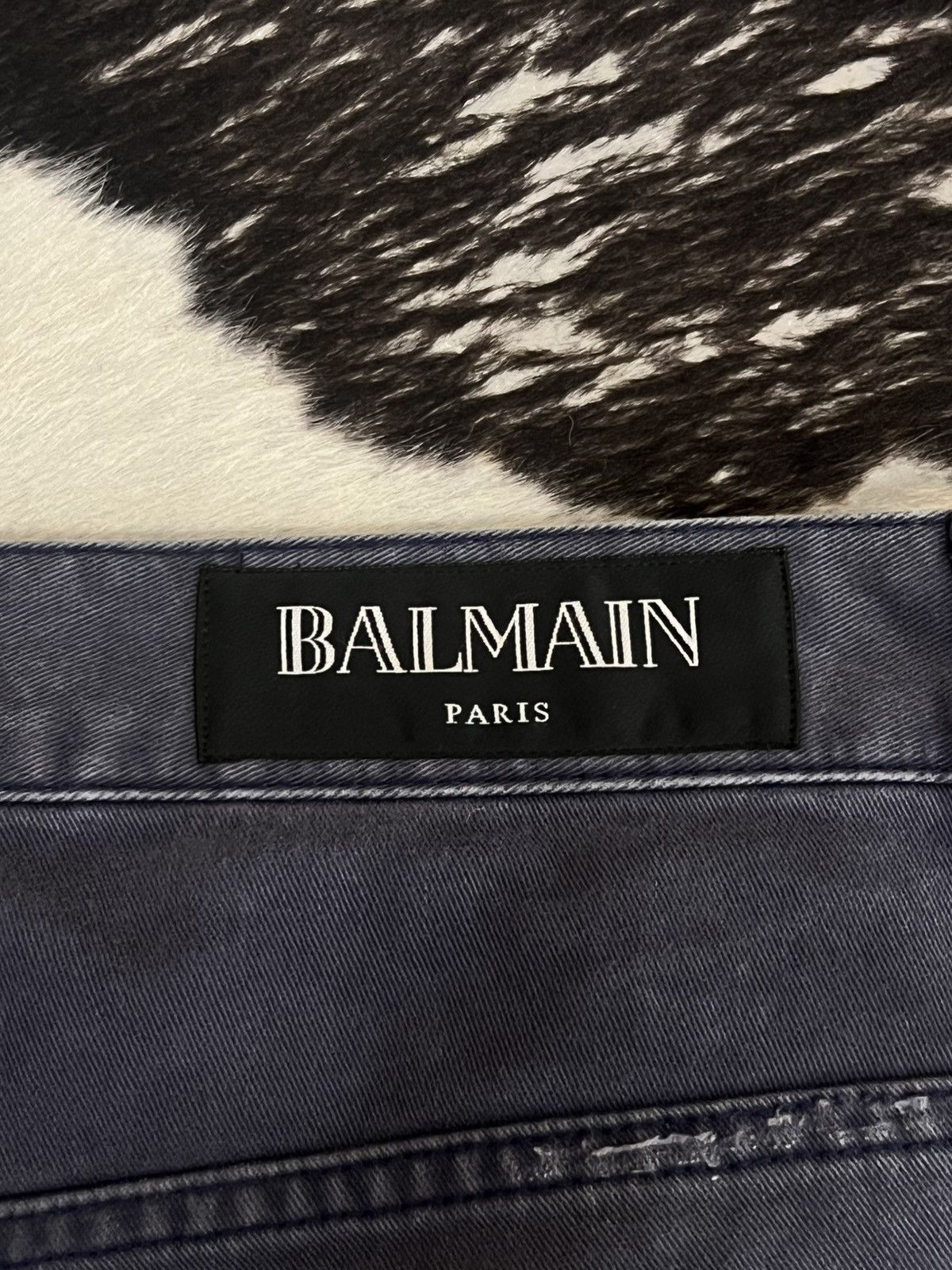 Balmain Balmain SS13 3D Dirt-Wash Navy Chino Biker Size US 29 - 8 Thumbnail