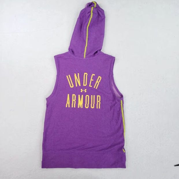 Under Armour Under Armour Mens Large Extra Large XL Violet Cotton Full Zip Hooded Vest Size L / US 10 / IT 46 - 6 Thumbnail