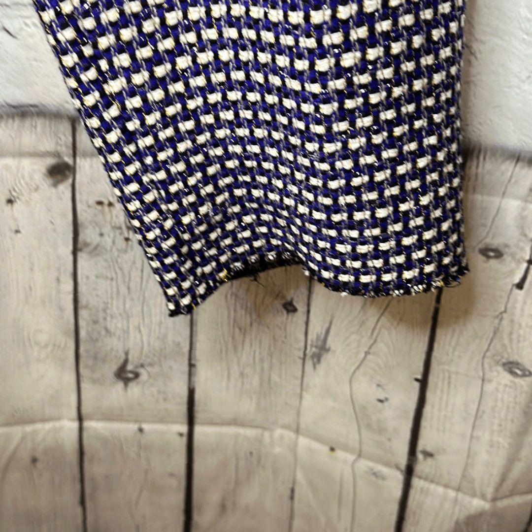 J.Crew J. Crew Cafe Capri Women’s Blue Tweed Silk Blend Black Label Pants 6 Multicolor Capri Woman Size ONE SIZE - 3 Thumbnail