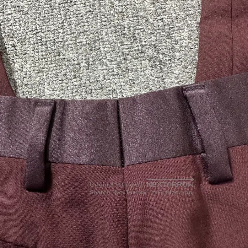 Dior Dior Burgundy satin stitching suit pants Size US 30 / EU 46 - 4 Thumbnail