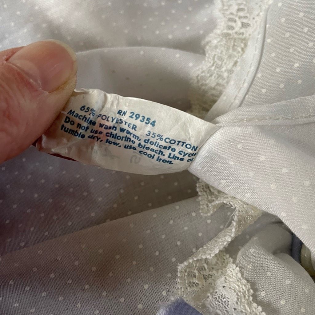 Vintage Vintage 70s Glencraft Nightgown Union Label White Swiss Dot Size ONE SIZE - 7 Thumbnail