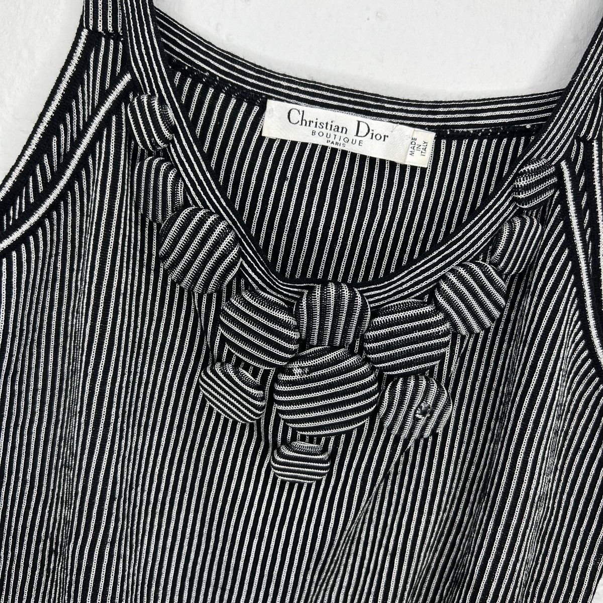 Christian Dior Monsieur Christian Dior Paris Vintage Top Striped Buttons Black White Size M / US 6-8 / IT 42-44 - 4 Thumbnail