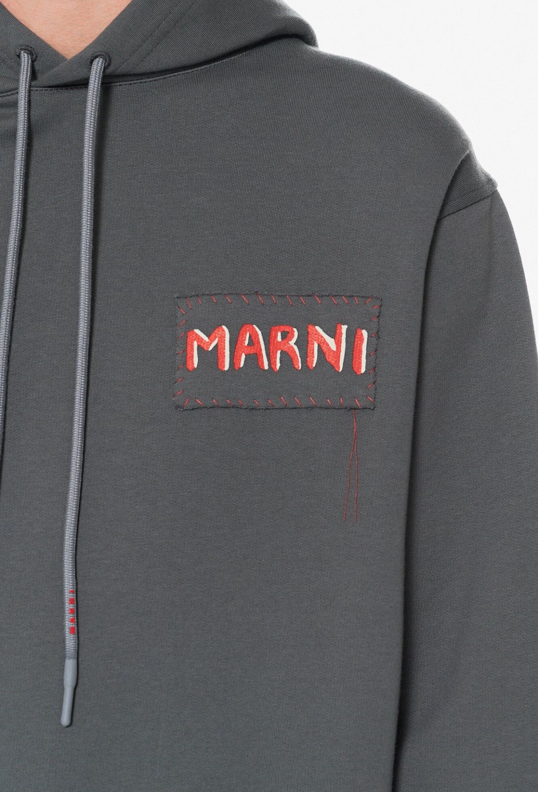Marni Last Marni Logo Cotton Gray Hoodie Size US L / EU 52-54 / 3 - 3 Thumbnail