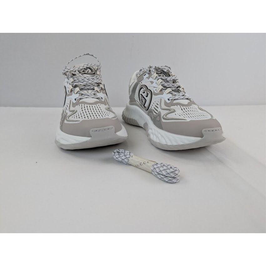 Gucci o1rshd1 Ripple Splash Sneaker in White / Grey Size US 11 / EU 44 - 5 Thumbnail