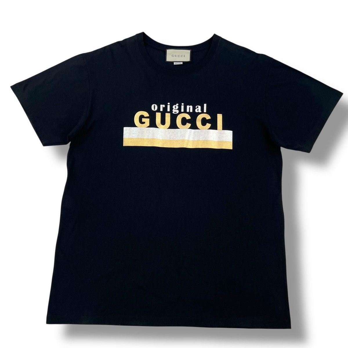 Gucci Gucci Original Gold Print T Shirt Size US M / EU 48-50 / 2 - 2 Thumbnail