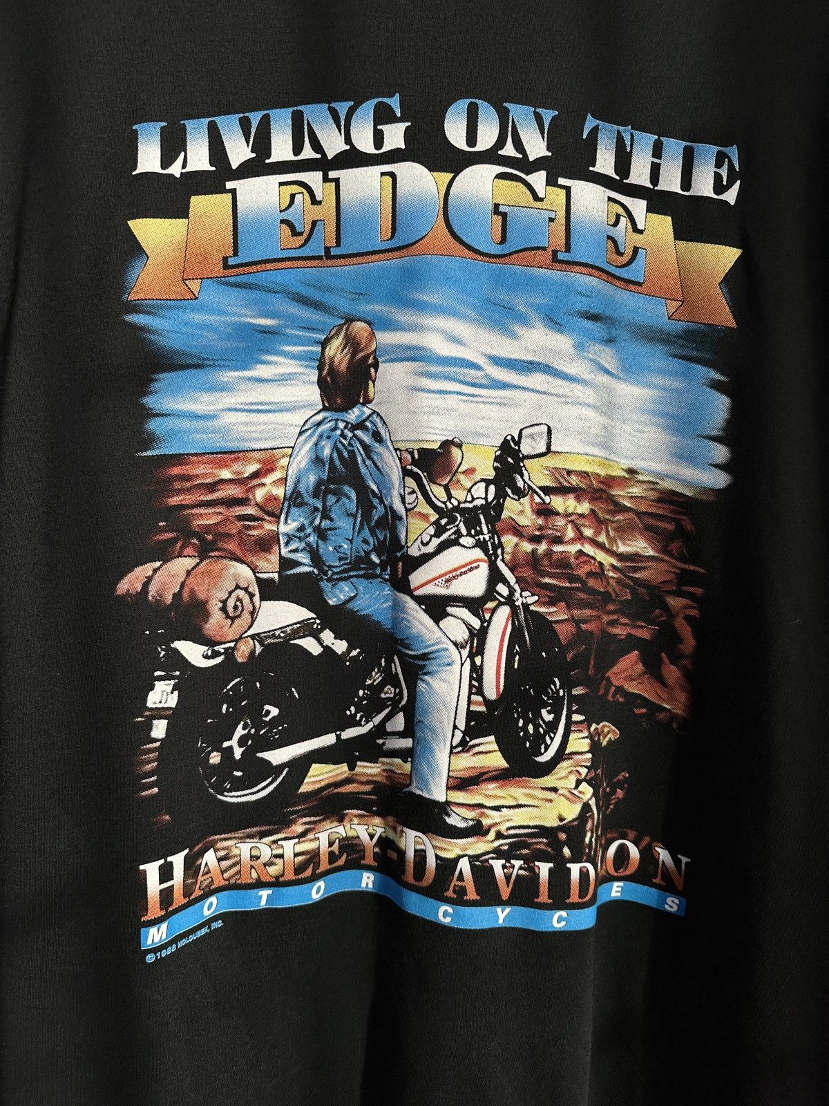 Harley Davidson 1988 HARLEY-DAVIDSON 3D Emblem Longsleeve T-Shirt Black XL Size US XL / EU 56 / 4 - 3 Thumbnail