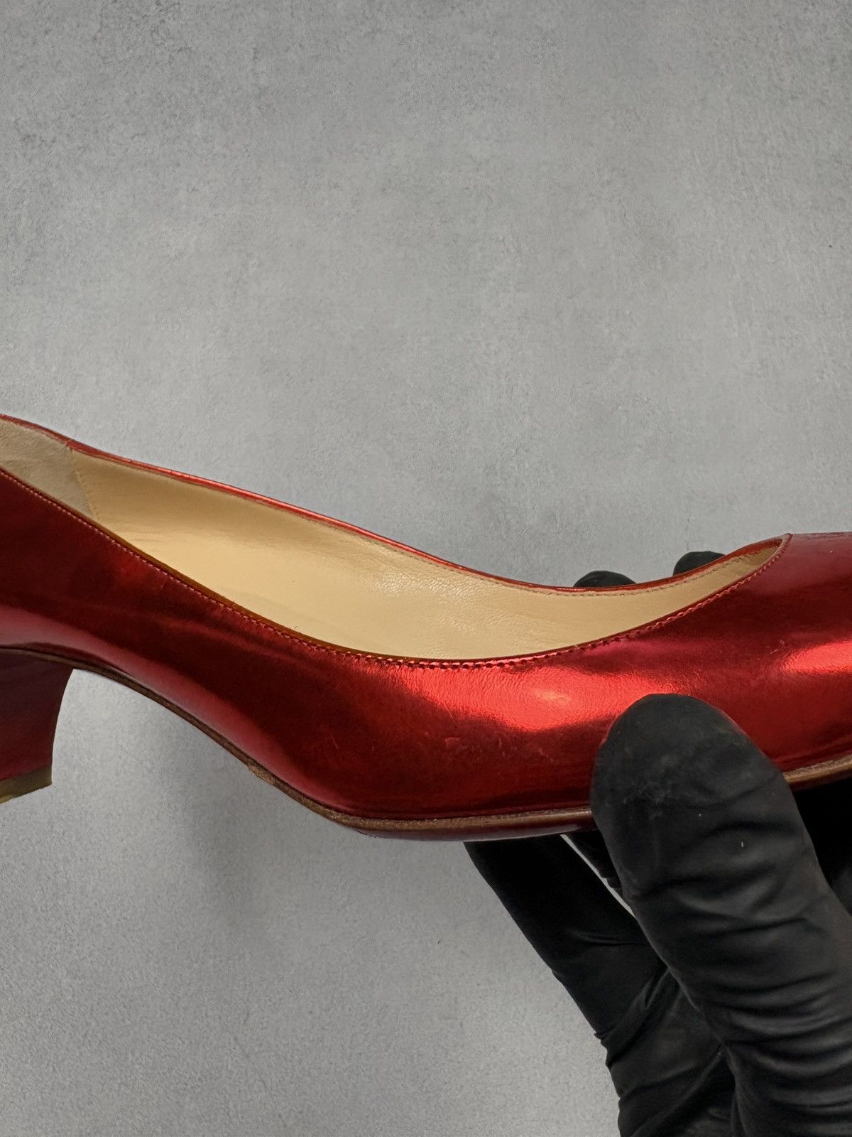 Christian Louboutin Christian Louboutin Red Metallic Peep Toe Heels Pumps Shoes Size US 9.5 / IT 39.5 - 17 Thumbnail