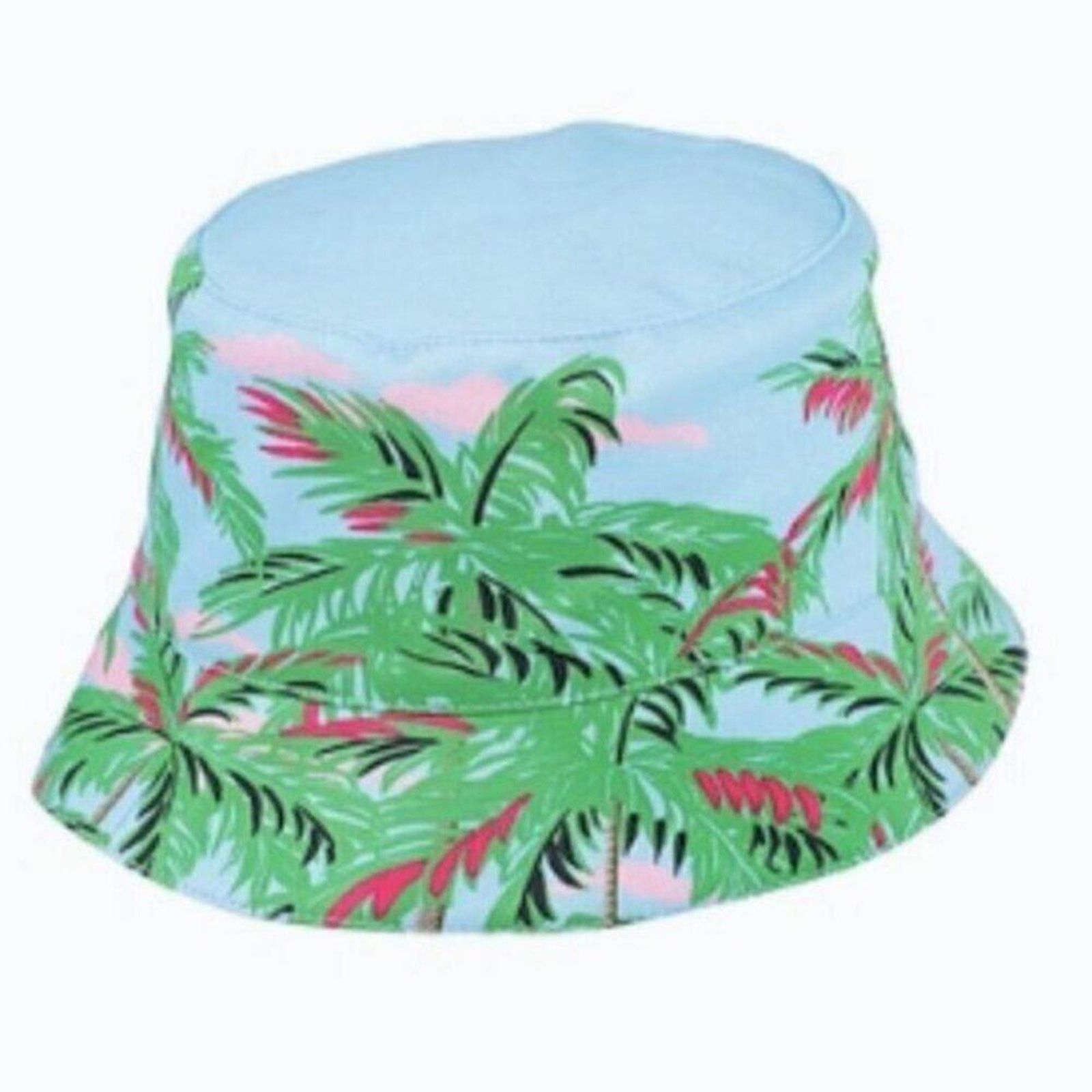 Palm Angels Palm Angels bucket Hat baby blue with palm print Size ONE SIZE - 1 Thumbnail