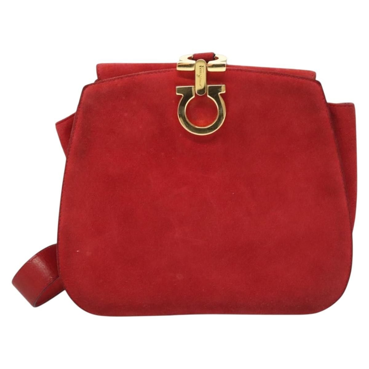 Salvatore Ferragamo Salvatore Ferragamo Gancini Shoulder Bag Suede Size ONE SIZE - 1 Thumbnail