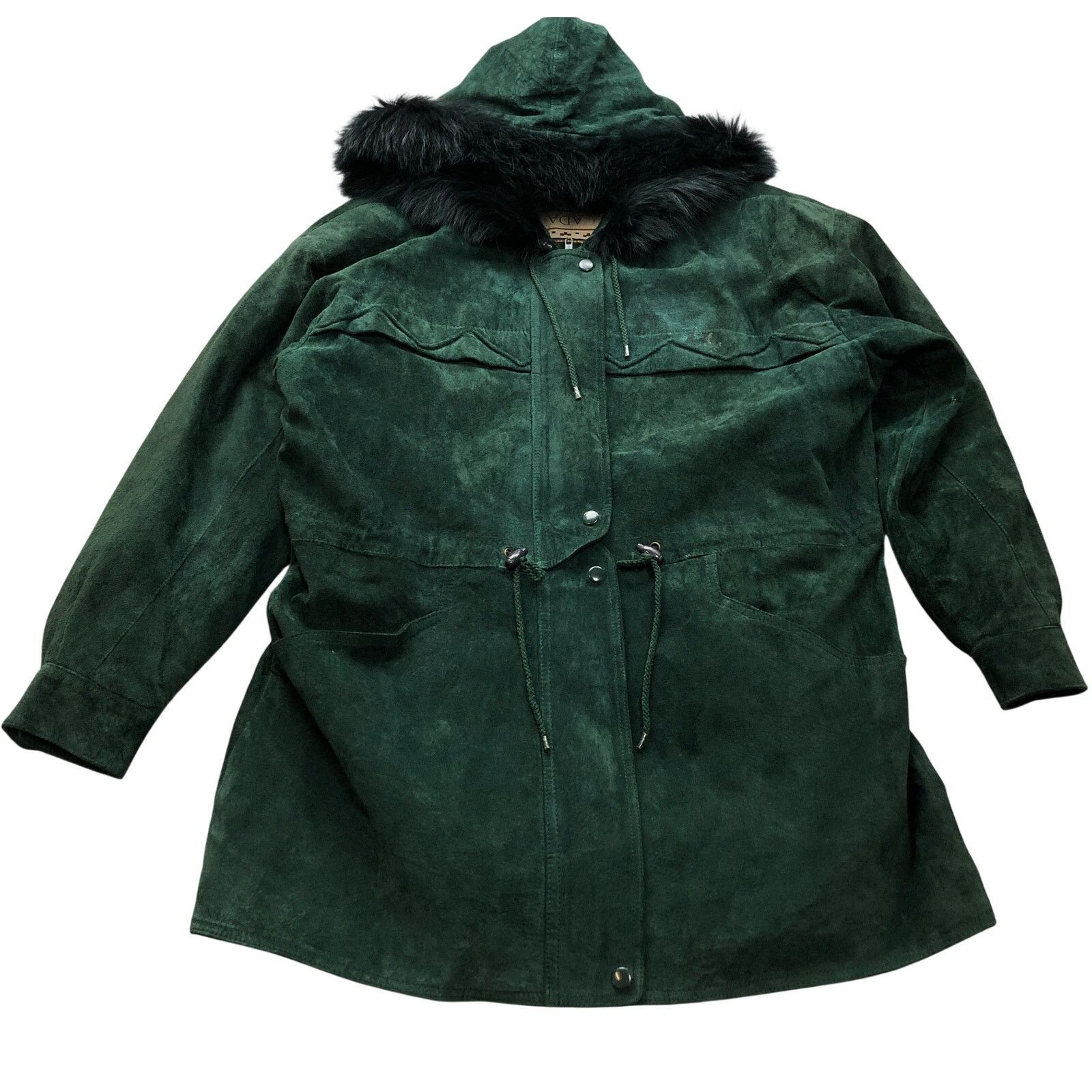 Other Vintage ADA Suede Leather Long Parka Coat Womens M Faux Fur Size M / US 6-8 / IT 42-44 - 1 Thumbnail