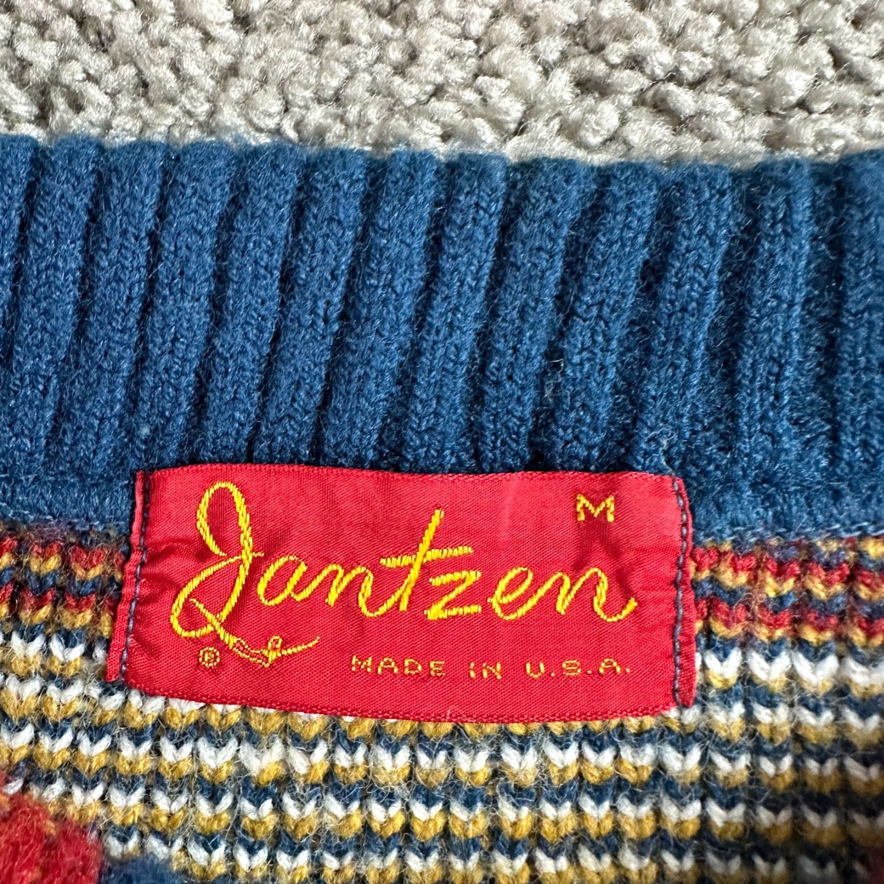 Jantzen VTG Jantzen Sweater Mens Multicolor Mohair Wool 60s 60s Western Geometric Pullover Knit Regular M Size US M / EU 48-50 / 2 - 4 Thumbnail