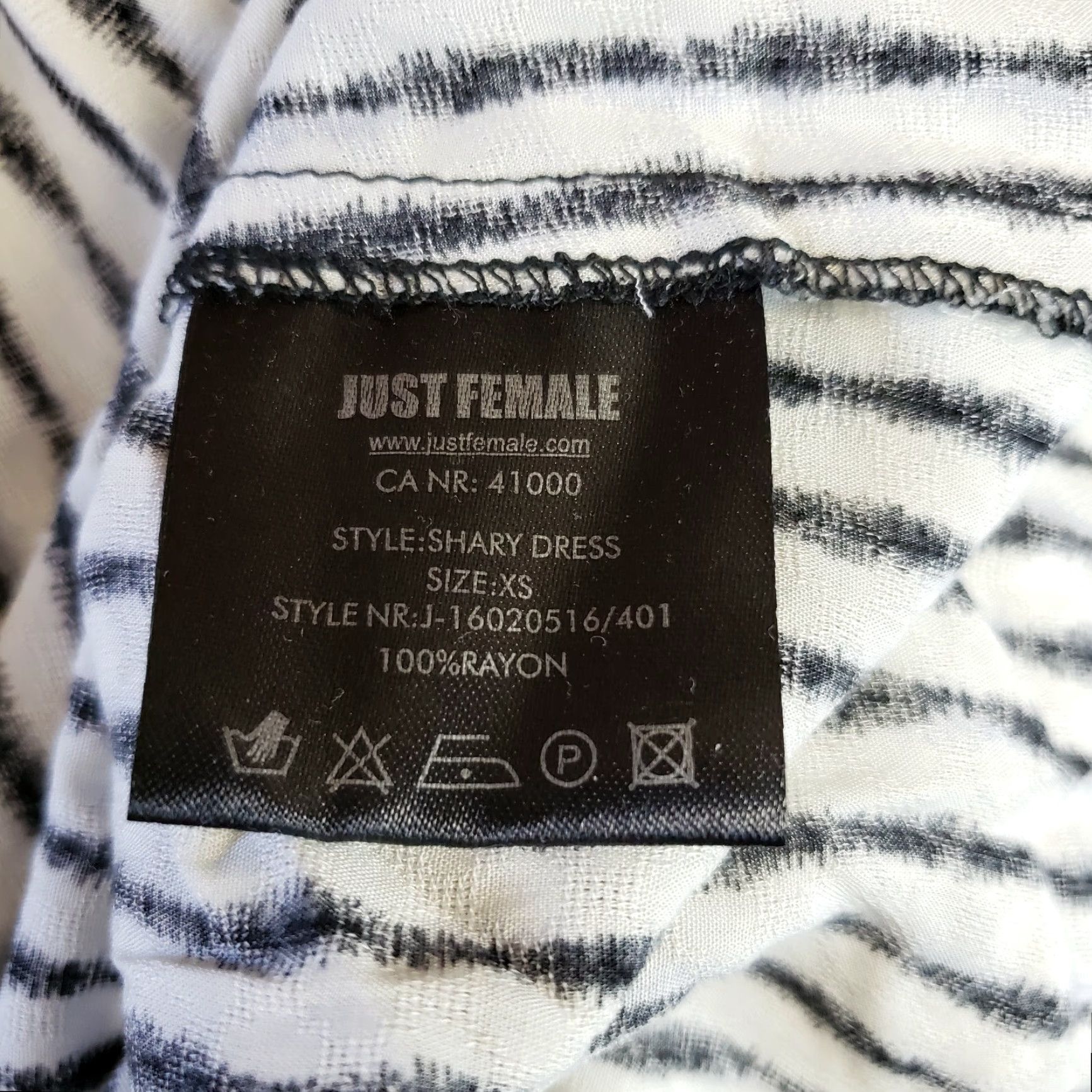 Vintage Just Female Womens Shift Dress XS Black White Stripes Belted Rayon Dress Size XS / US 0-2 / IT 36-38 - 5 Thumbnail