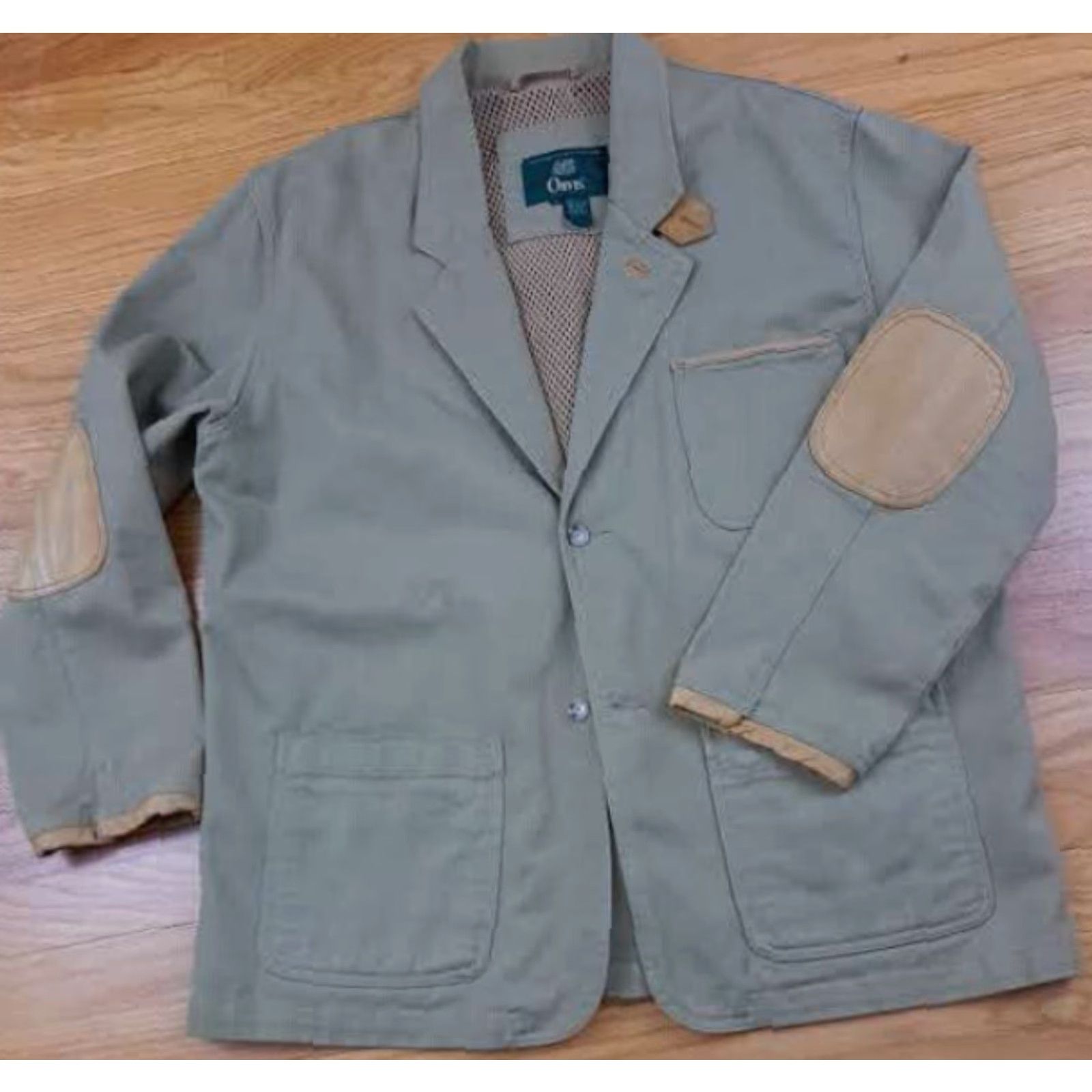Orvis VINTAGE Orvis Coat Barn Coat Men Large Khaki Beige Canvas Pockets Elbow Patches Outdoor 34in long 25in pit to pit Size US L / EU 52-54 / 3 - 2 Thumbnail