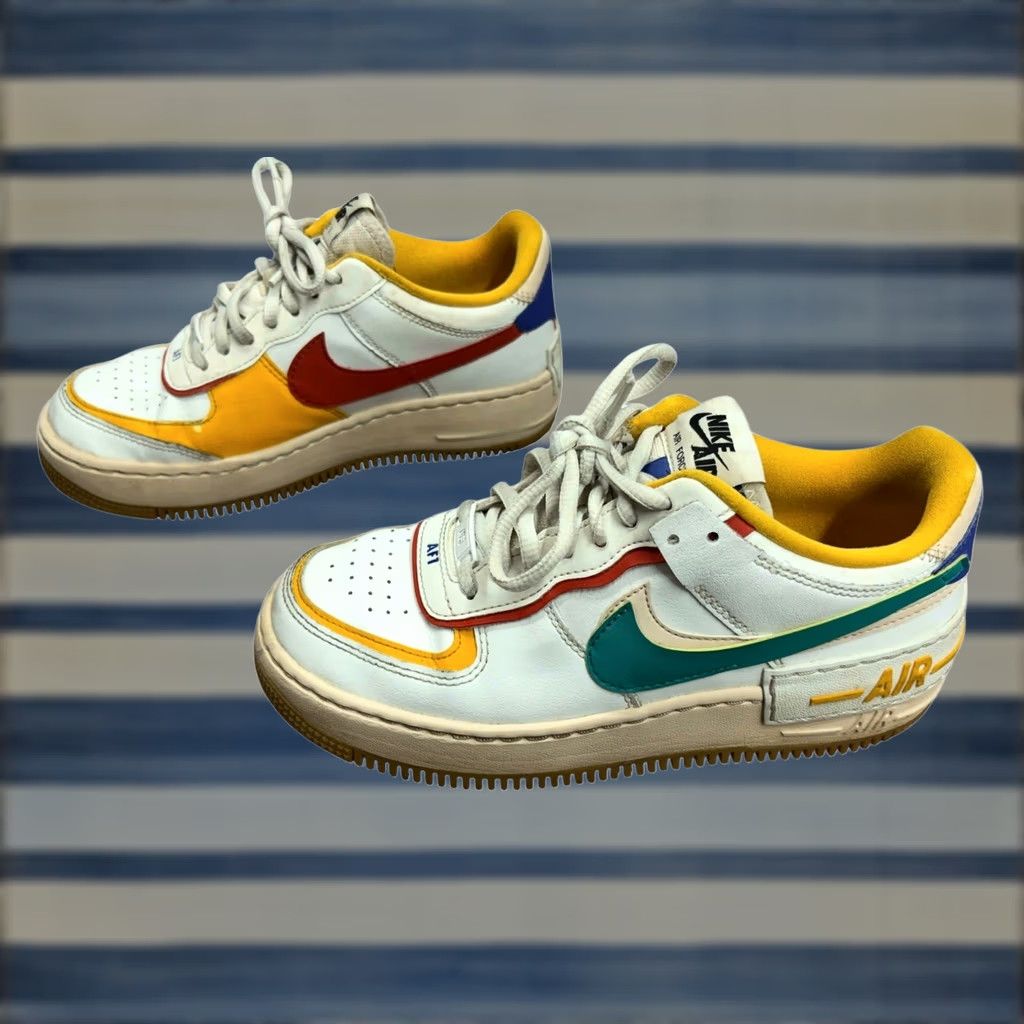 Nike NIKE AIR FORCE 1 SHADOW SUMMIT WHITE-NEPTUNE GREEN SZ 6.5 Mens Nike Air Force One Leather Low Top Sneaker CI0919-118 Size US 7 / EU 40 - 1 Thumbnail