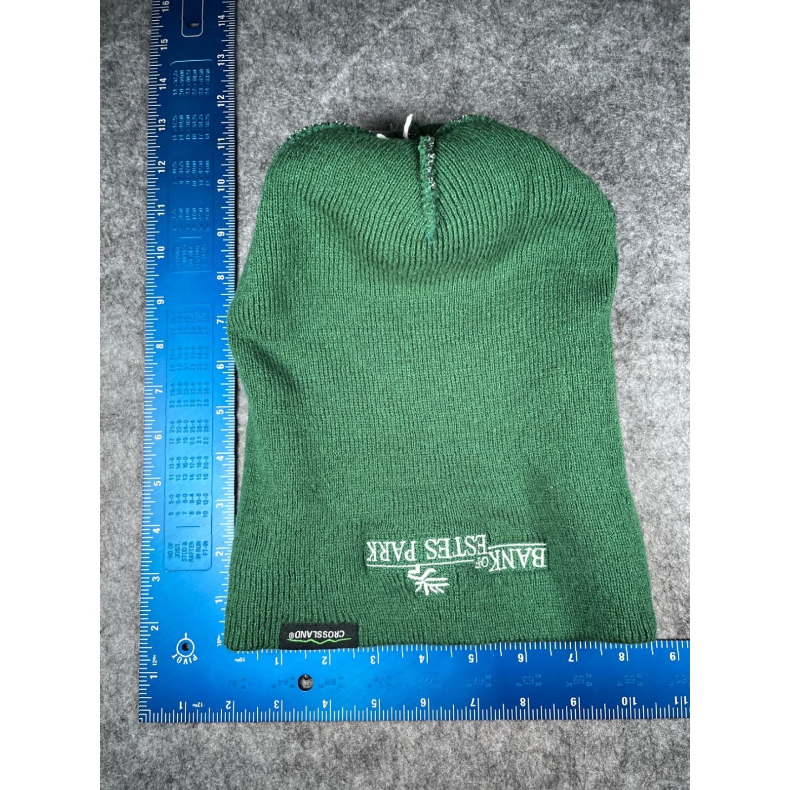 Vintage Bank Of Estes Park Beanie Toque Adult Green Gray Stripe Knit 100% Acrylic Pom Beanie Adult Green Stripe Knit 100% Acrylic Pom Crossland Hat Mens Size US M / EU 48-50 / 2 - 7 Thumbnail