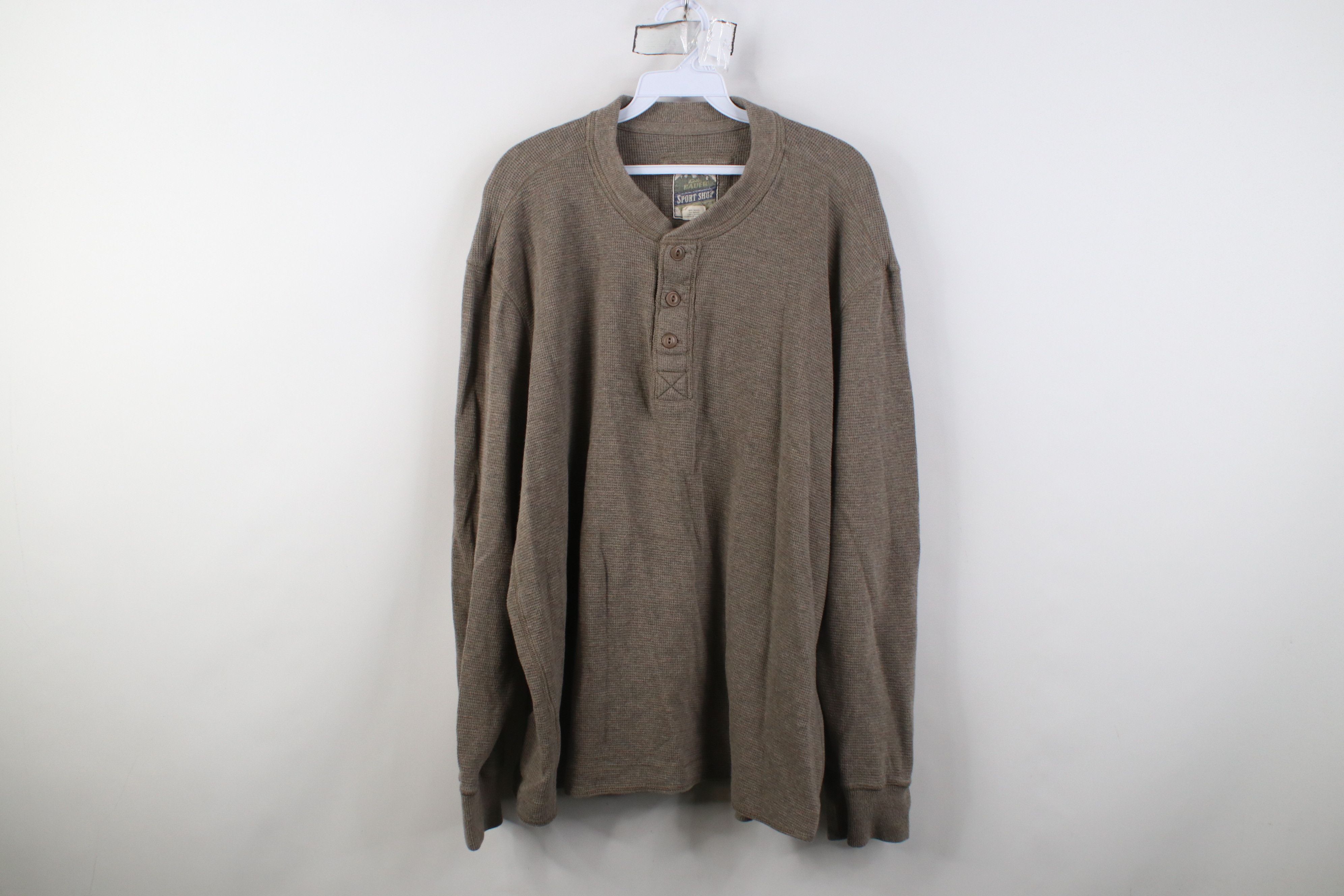 Eddie Bauer Vintage Y2K Eddie Bauer Knit Long Sleeve Henley T-Shirt Size US XXL / EU 58 / 5 - 1 Thumbnail