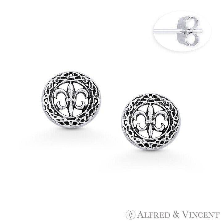 Other Fleur-De-Lis Flower Charm & Circle Stud Earrings Size ONE SIZE - 1 Preview