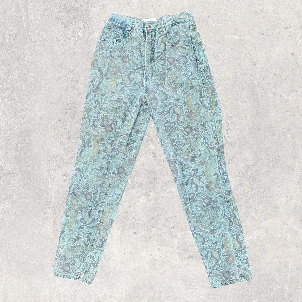 First MFG Co. × Vintage High Waisted Floral Jeans Size 25" / US 0 / IT 36 - 1 Thumbnail
