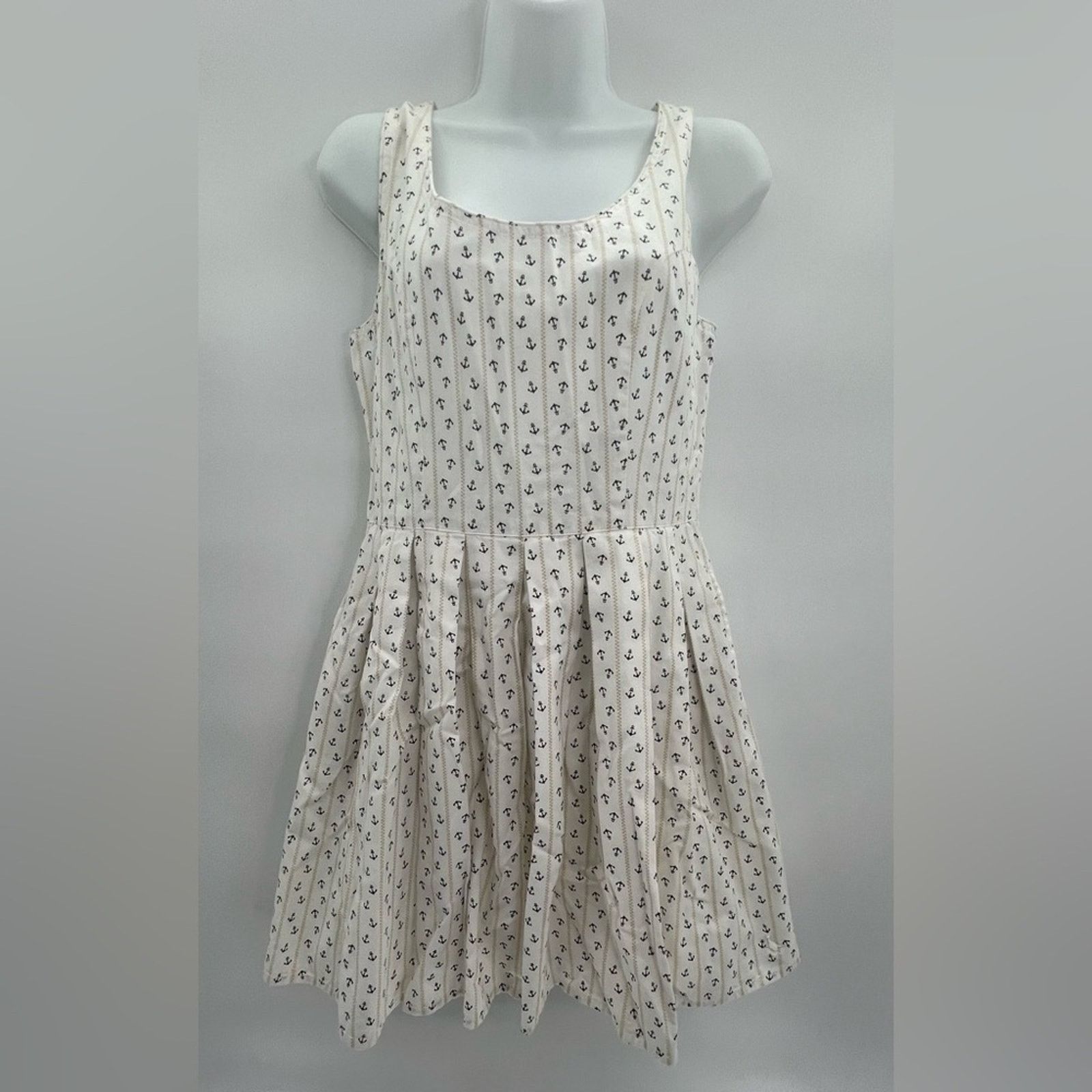 Jack Wills Jack Wills Women's Cream and Navy Dress - Size 6 Size M / US 6-8 / IT 42-44 - 1 Thumbnail