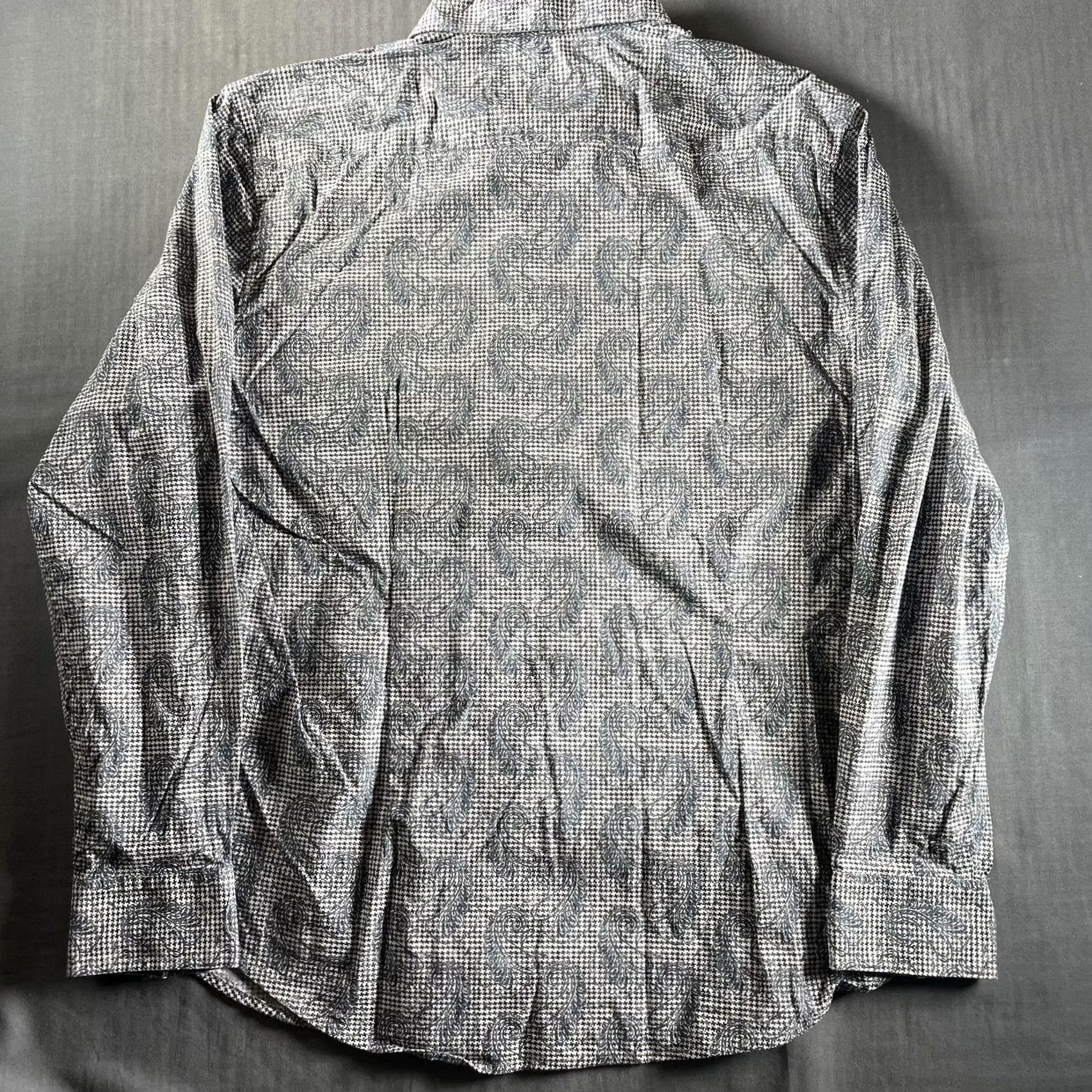 Robert Graham Robert Graham Shirt Mens XL Black White Paisley Houndstooth Tailored Fit Long Sleeve Button-Up Collar Mens Size US XL / EU 56 / 4 - 7 Thumbnail