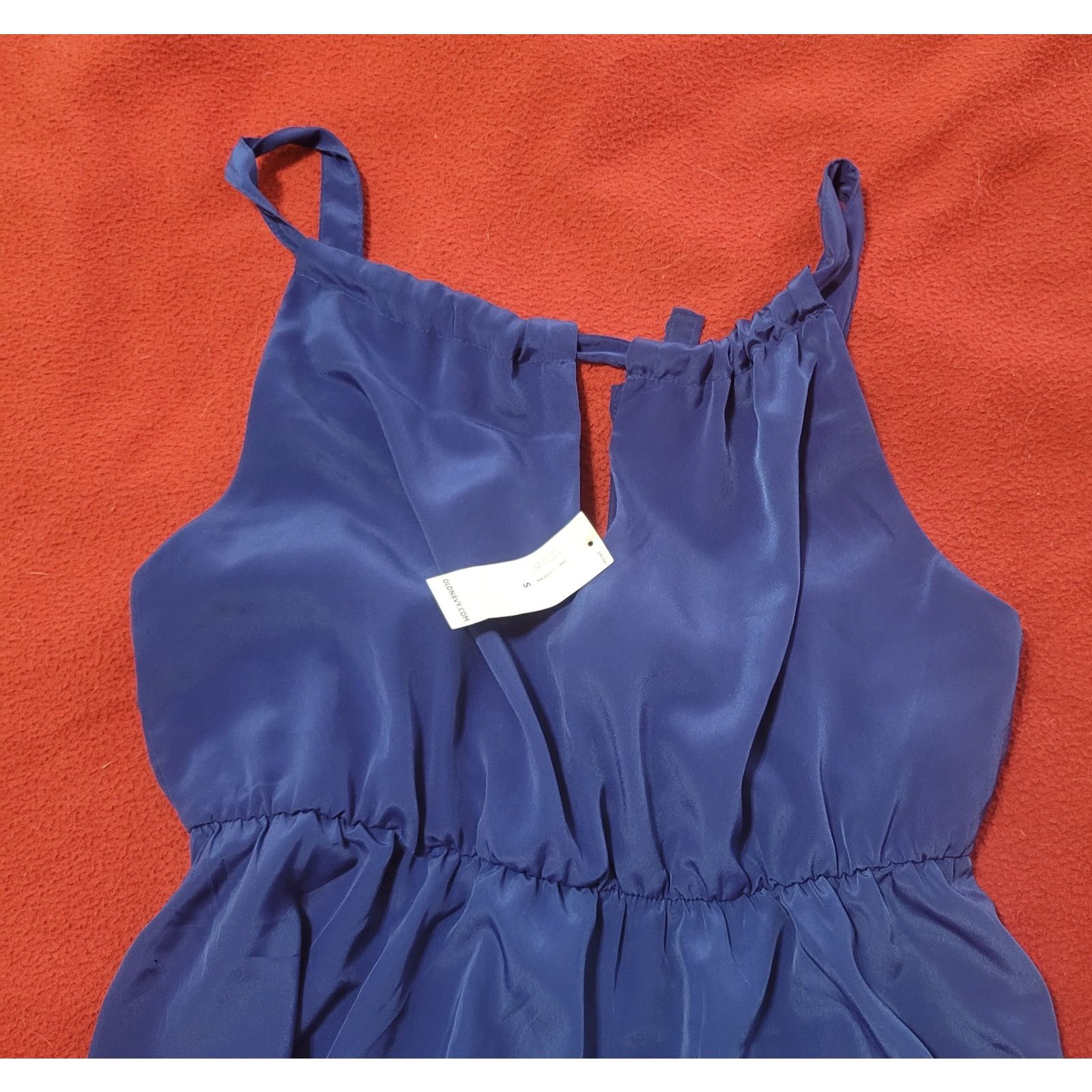 Old Navy Old Navy Blue Color Block Key Hole Halter Dress Small NWT Size S / US 4 / IT 40 - 1 Thumbnail