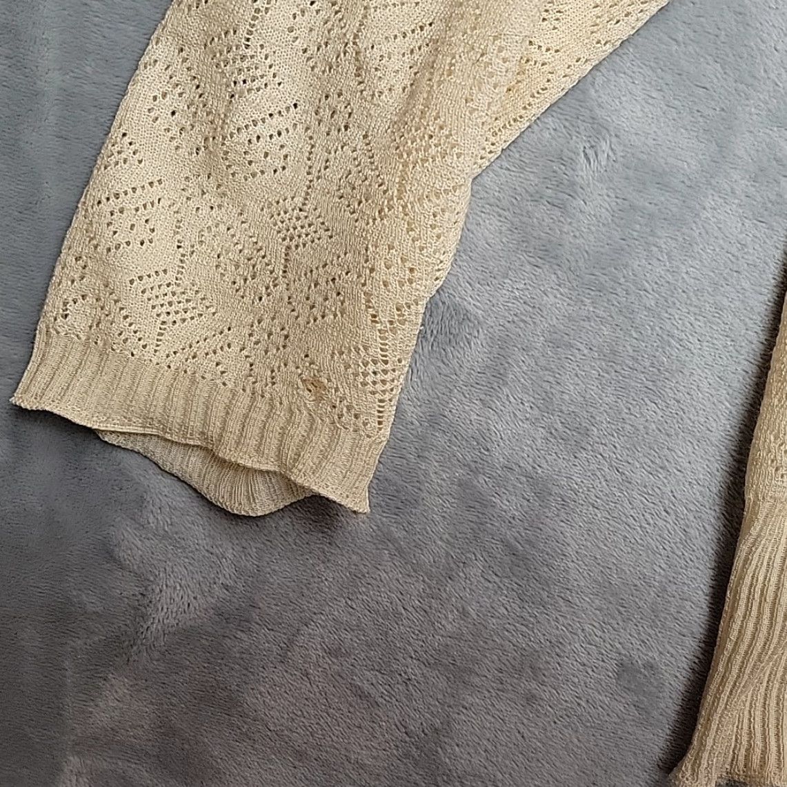 Vintage VINTAGE Damart Top Womens L Cream Lace Knit Viscose Made In England Blouse Pullover Long Sleeve Solid Classic Womens L Size L / US 10 / IT 46 - 2 Thumbnail