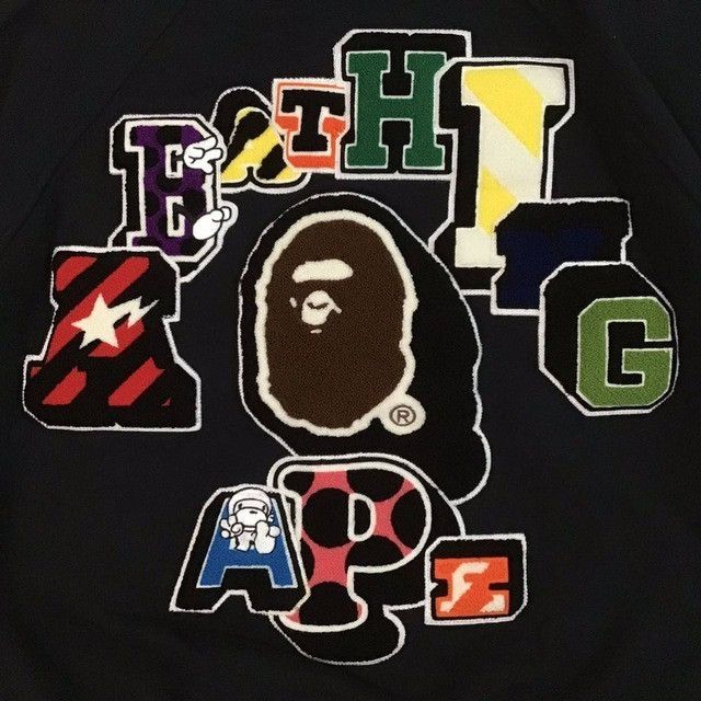 Bape BAPE LOGO Sweat varsity jacket a bathing ape NIGO Size US M / EU 48-50 / 2 - 5 Thumbnail