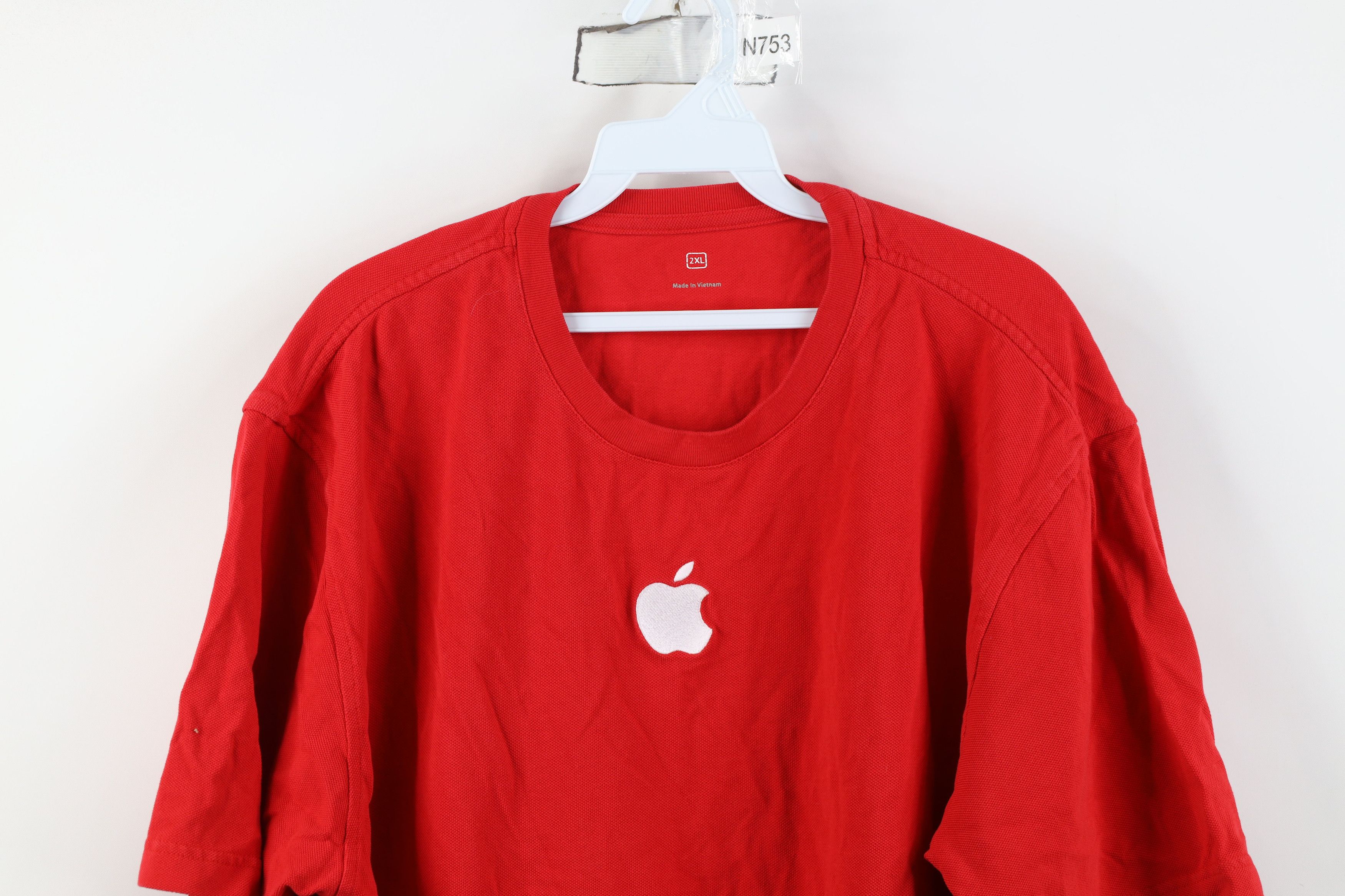 Apple Vintage Apple Company Apple Logo Thermal Knit T-Shirt Red Size US XXL / EU 58 / 5 - 2 Thumbnail
