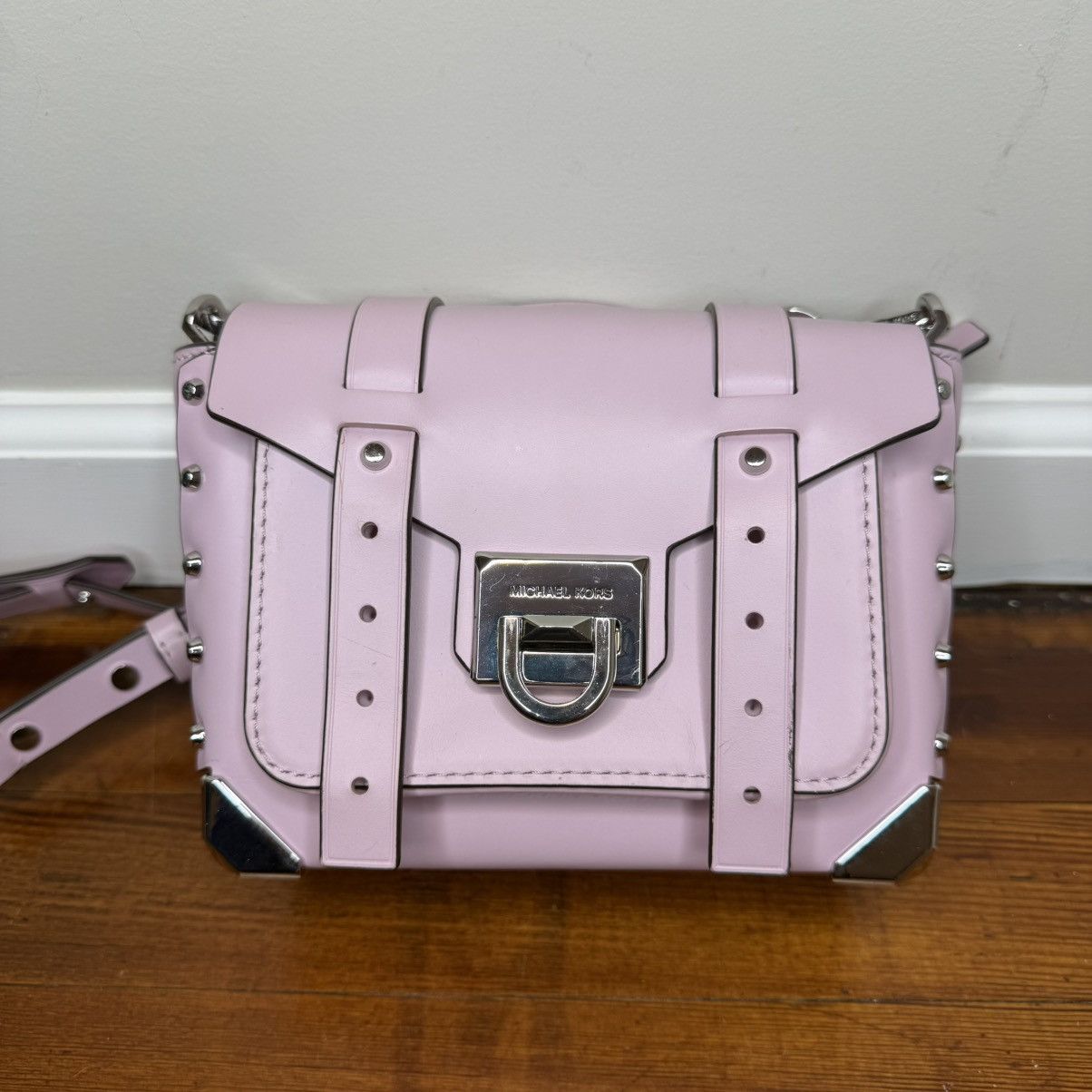 Michael Kors Michael Kors Light Pink Studded Leather Crossbody Satchel Size ONE SIZE - 1 Thumbnail