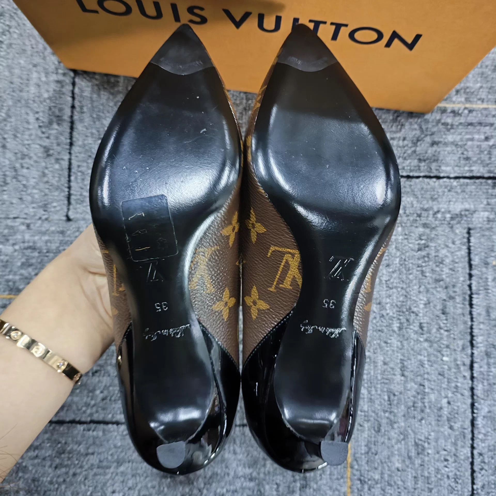 Louis Vuitton LV Monogram High Heels Women's 35 Size US 4.5 / IT 34.5 - 7 Thumbnail