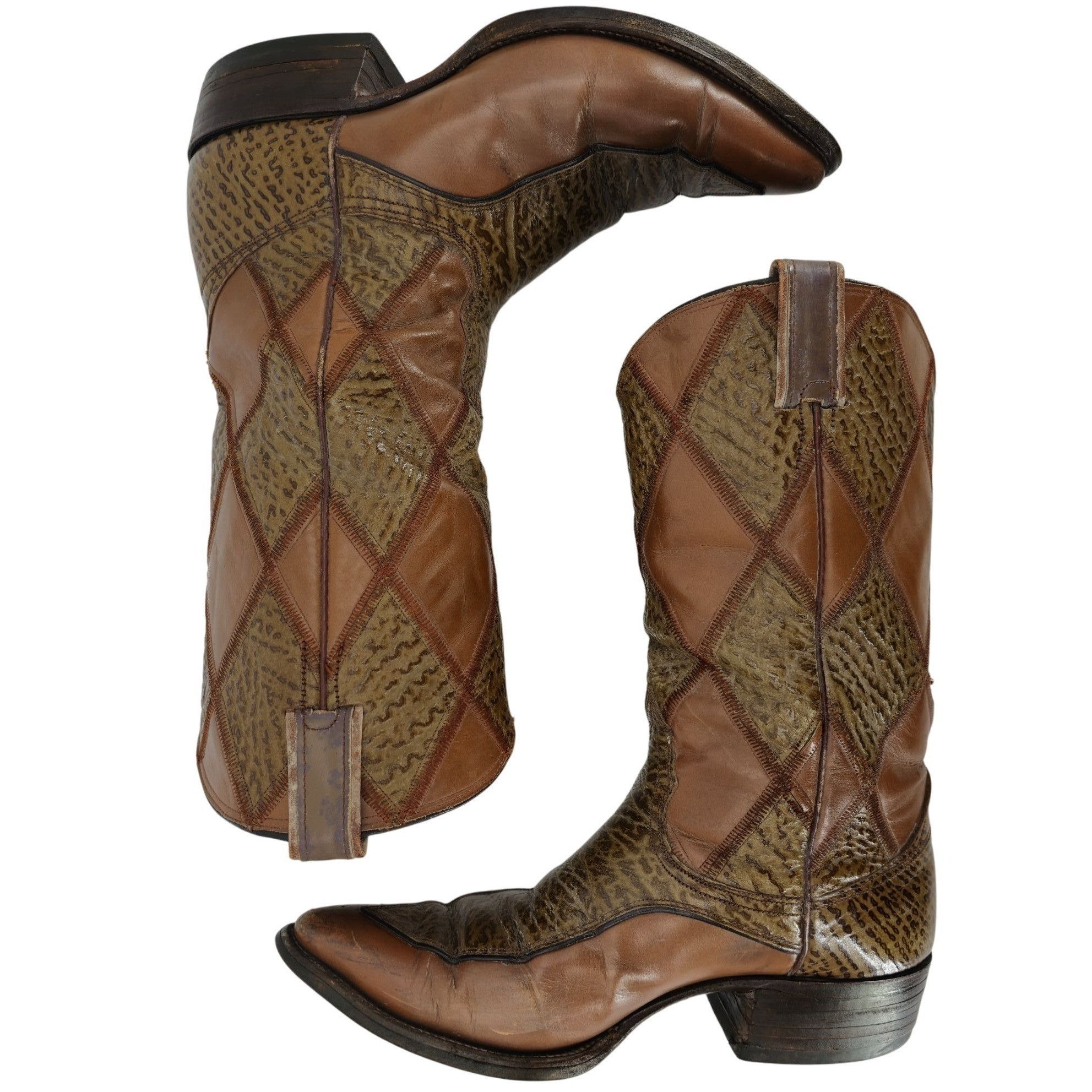 Nocona Vintage Nocona Boots Exotic Shark skin + Leather Diamond Size US 9 / EU 42 - 8 Thumbnail