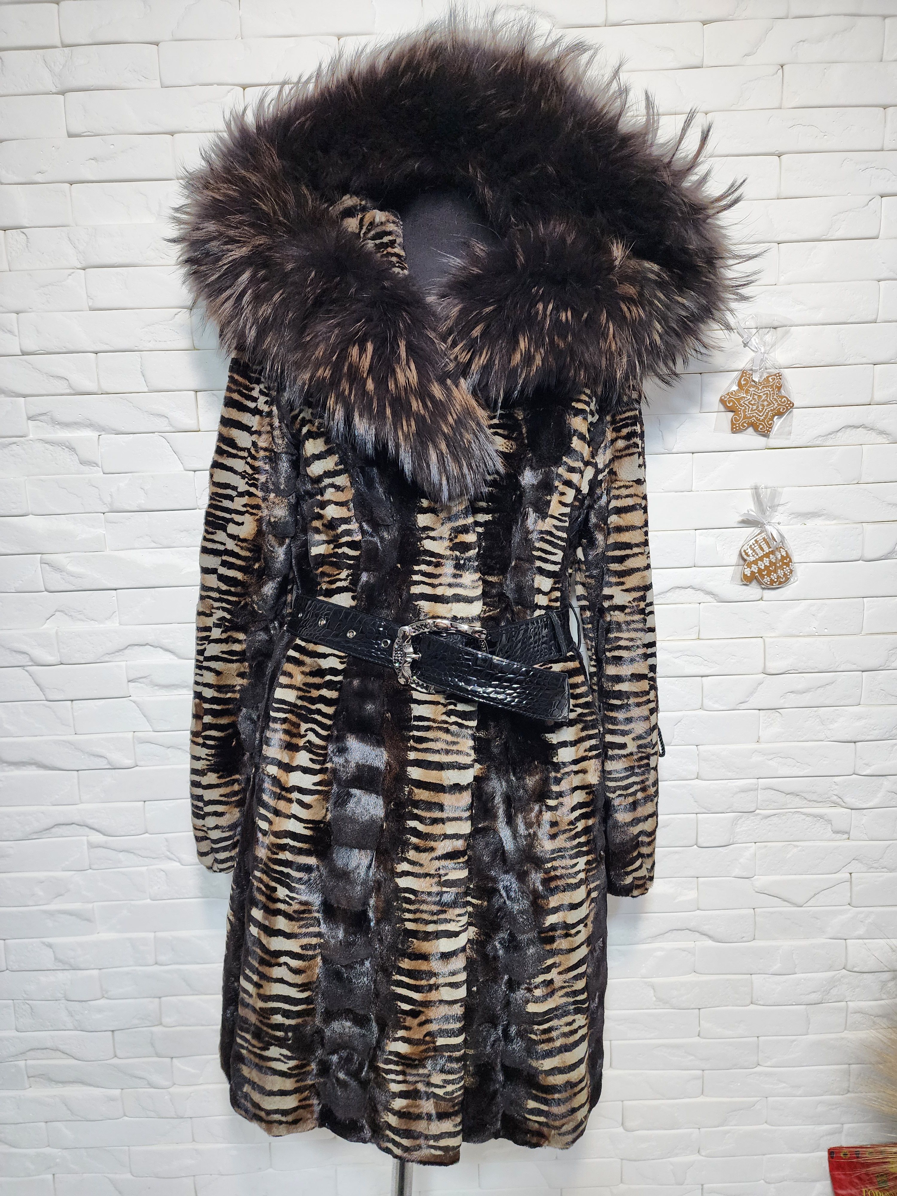 Furla Brown Mink Fur Hooded Coat - Women's Warm Luxury Outerwear Size L / US 10 / IT 46 - 1 Thumbnail