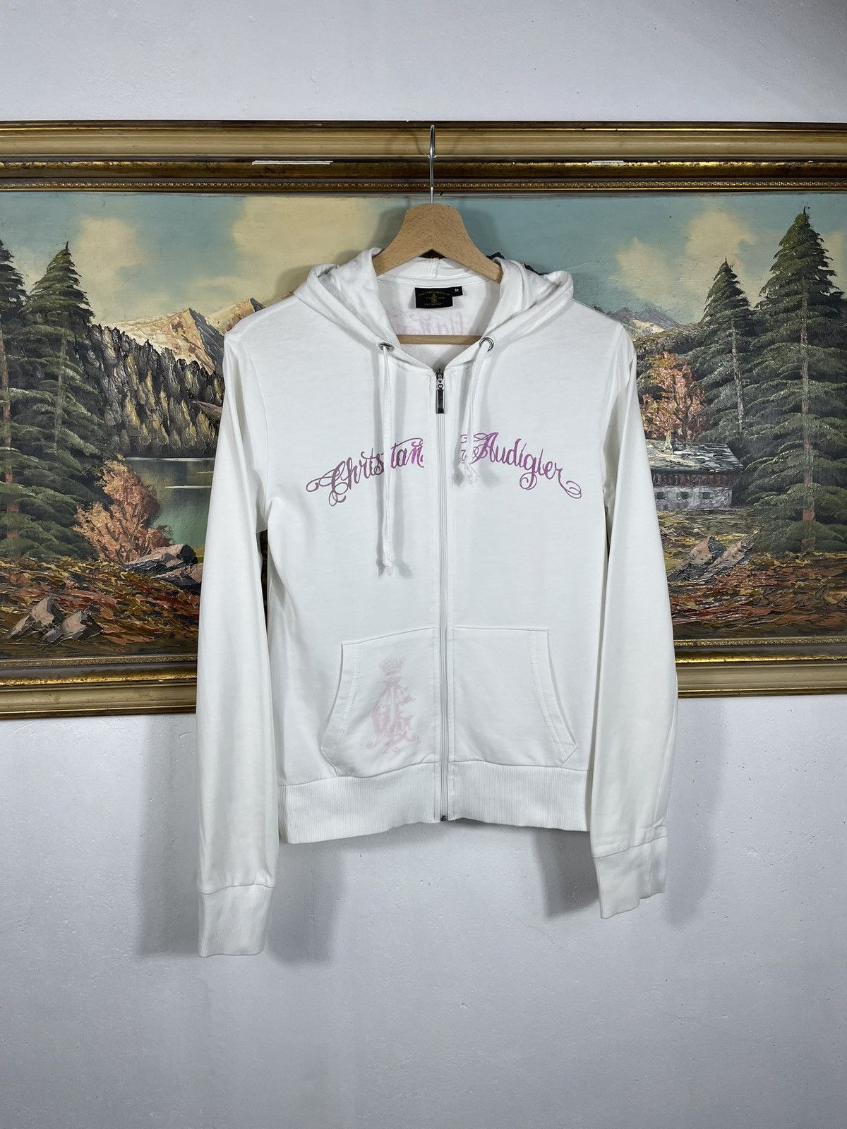 Christian Audigier × Ed Hardy × Vintage Ed Hardy Retro 00s Hoodie With Crystals Affliction Grunge Size M / US 6-8 / IT 42-44 - 2 Thumbnail