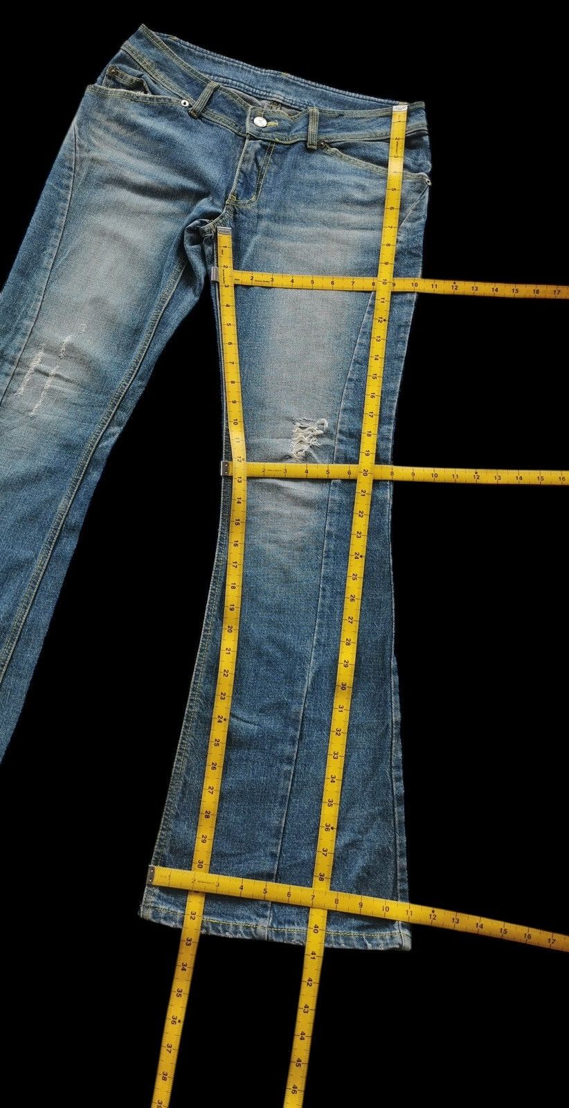 Japanese Brand Y2K Twisted Flare Bootcuts IL Basis Jeans Size 31" - 8 Thumbnail